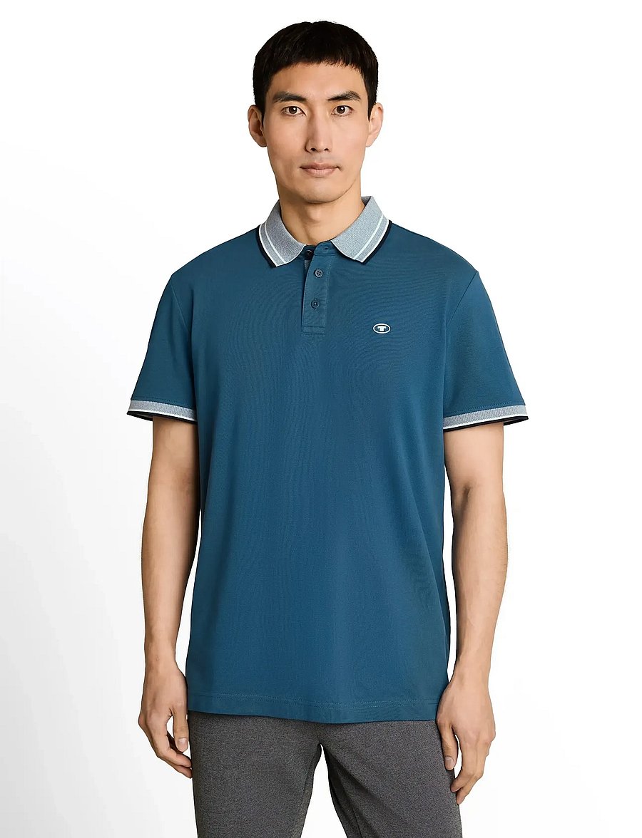 Tom Tailor - printed polo - kurzärmelig - real teal blue - 3