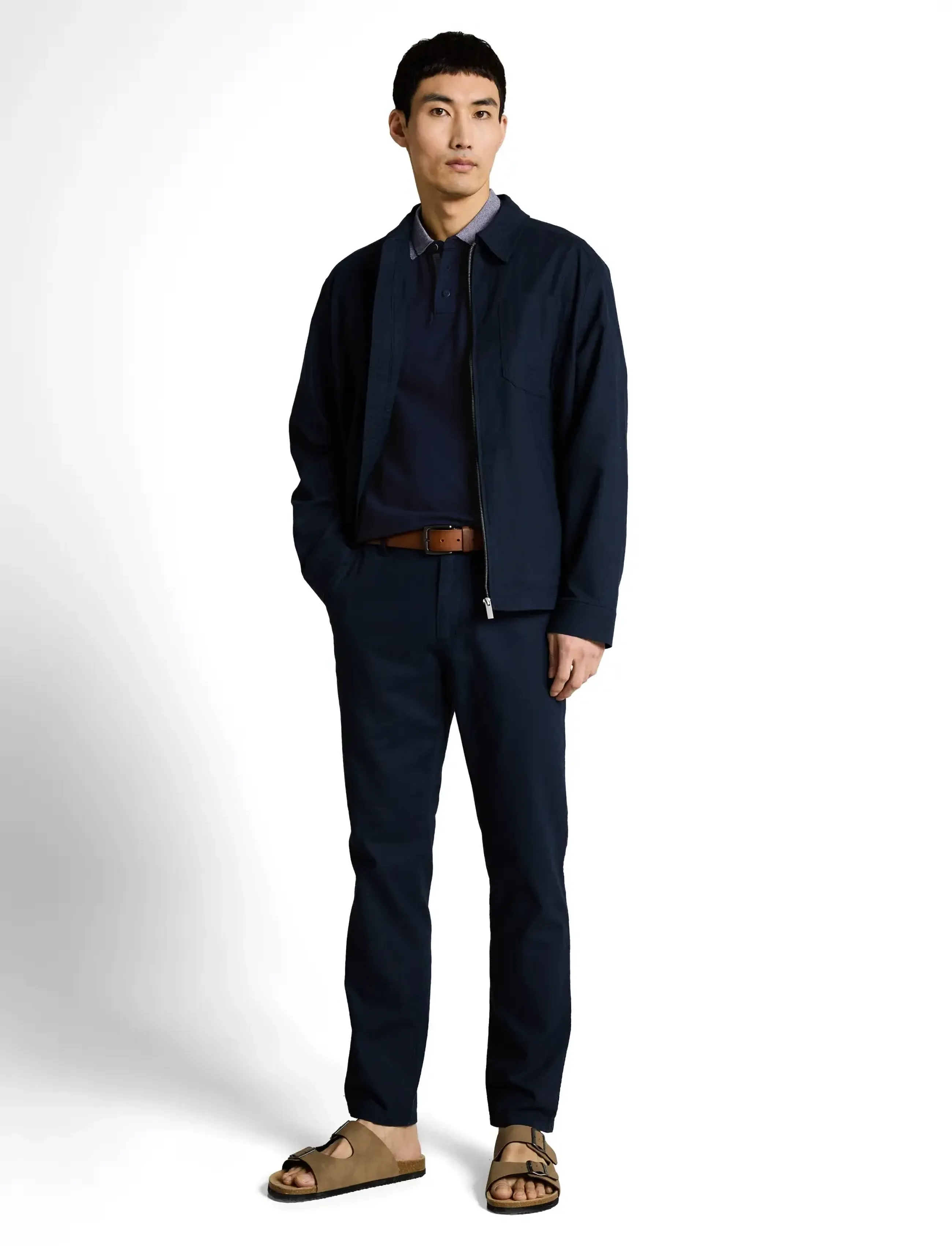 Tom Tailor Printed Polo, M, Navy, Poloer > Kortærmede, Herre