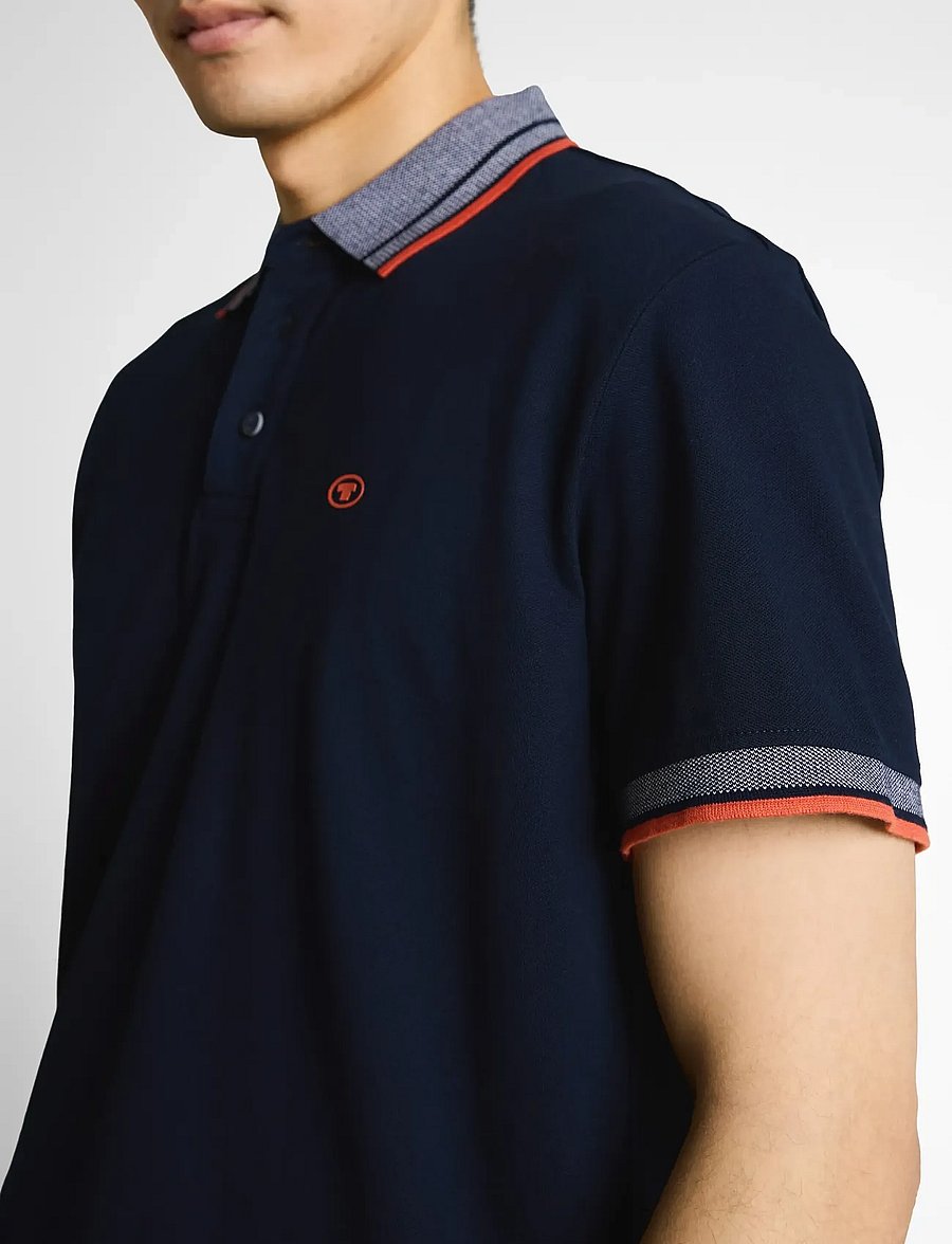 Tom Tailor - printed polo - short-sleeved polos - sky captain blue - 4