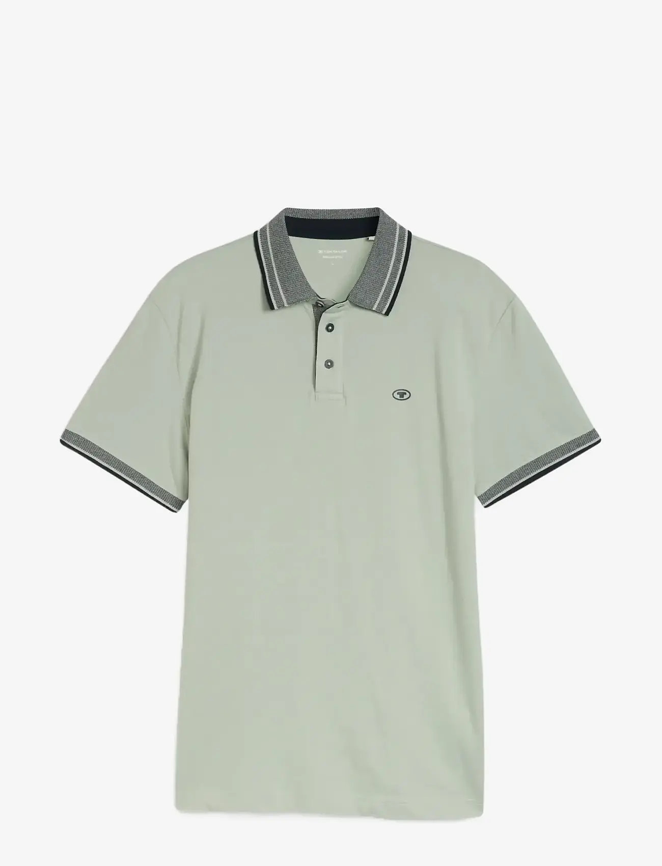 Tom Tailor - printed polo - laveste priser - soft greyish green - 1