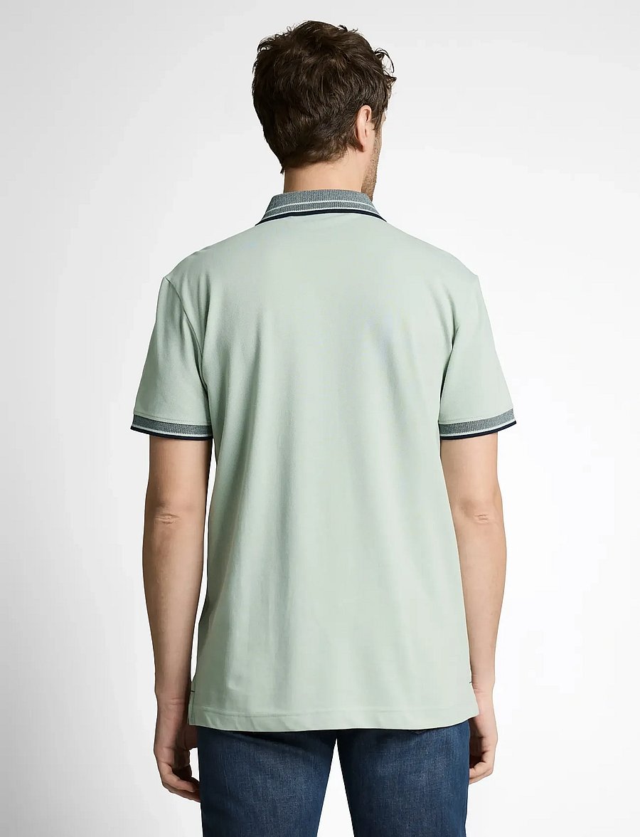 Tom Tailor - printed polo - short-sleeved polos - soft greyish green - 2