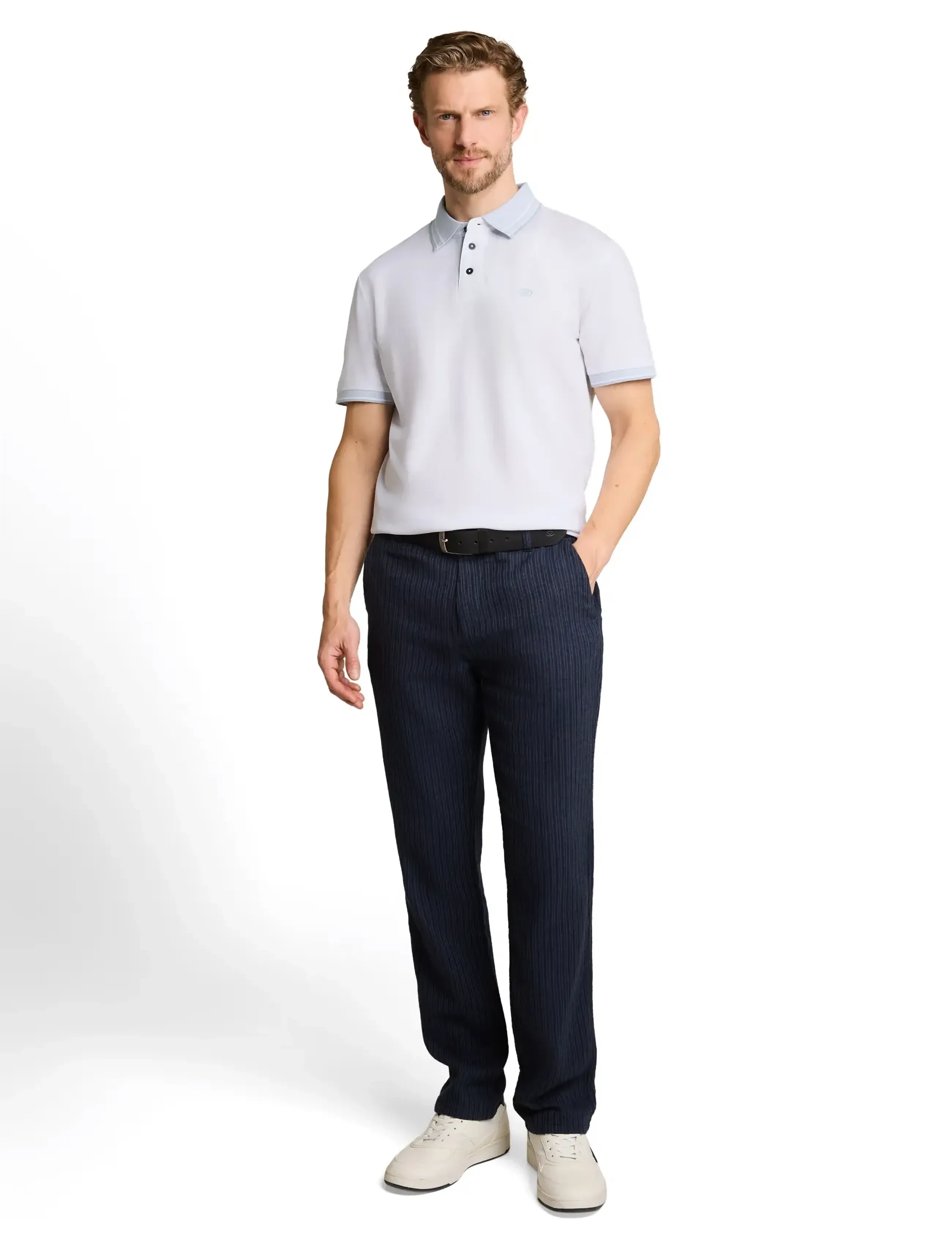 Tom Tailor Printed Polo, XL, White, Poloer > Kortærmede, Herre