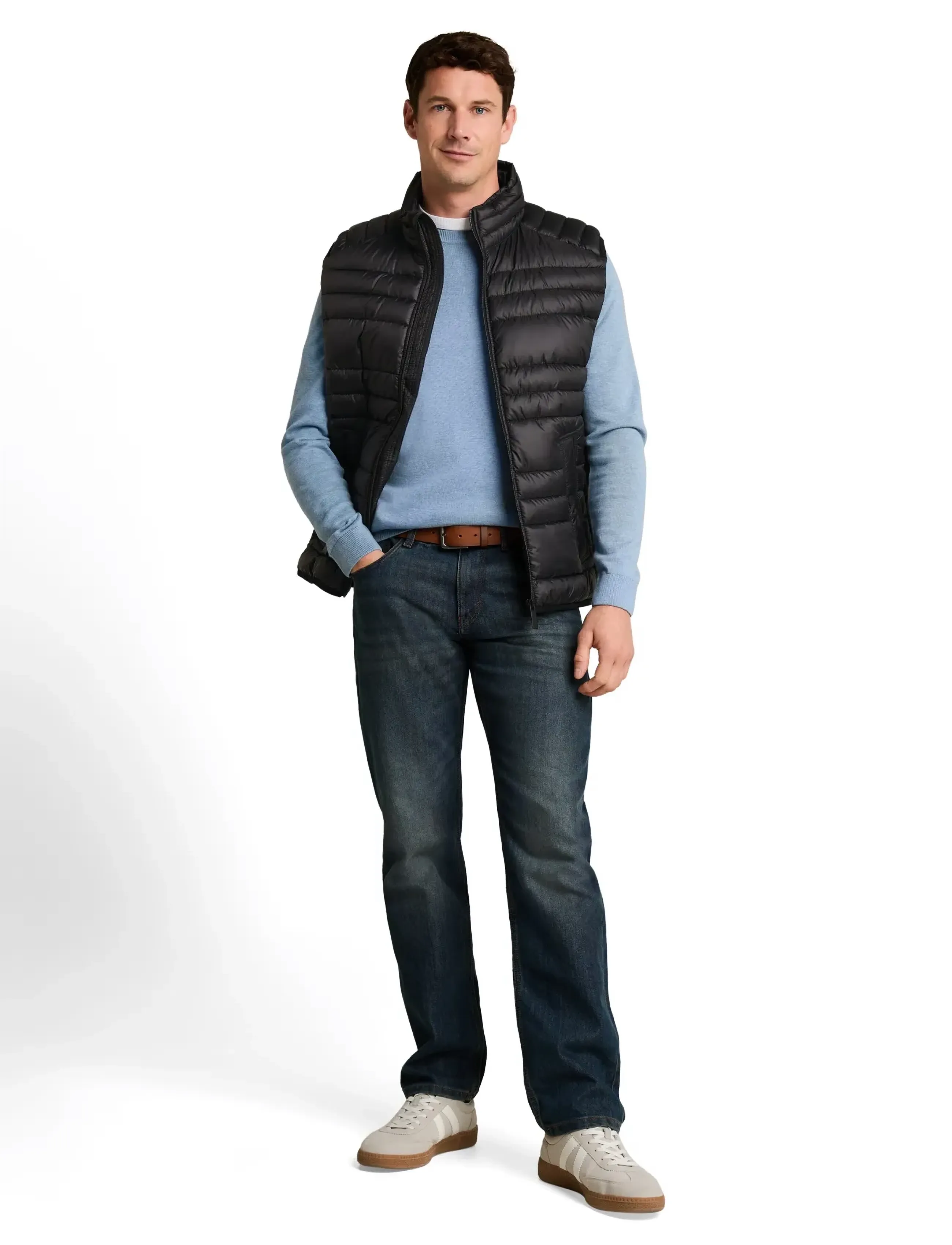 Tom Tailor Lightweight Vest, Mænd, Vatteret Vest, Sort, Str: S