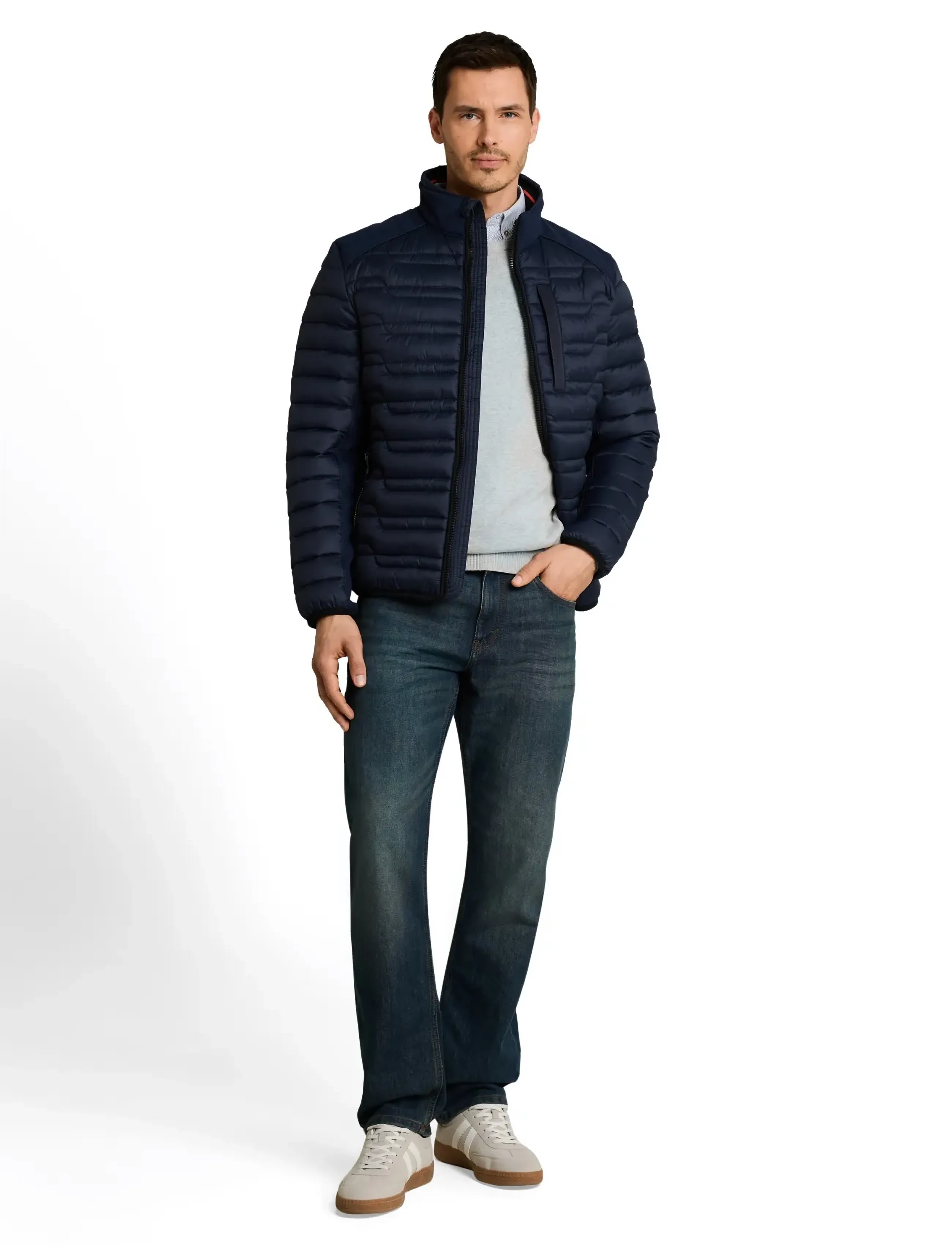 Tom Tailor Hybrid Jacket, M, Jackets, Marineblau - Light Männerswear
