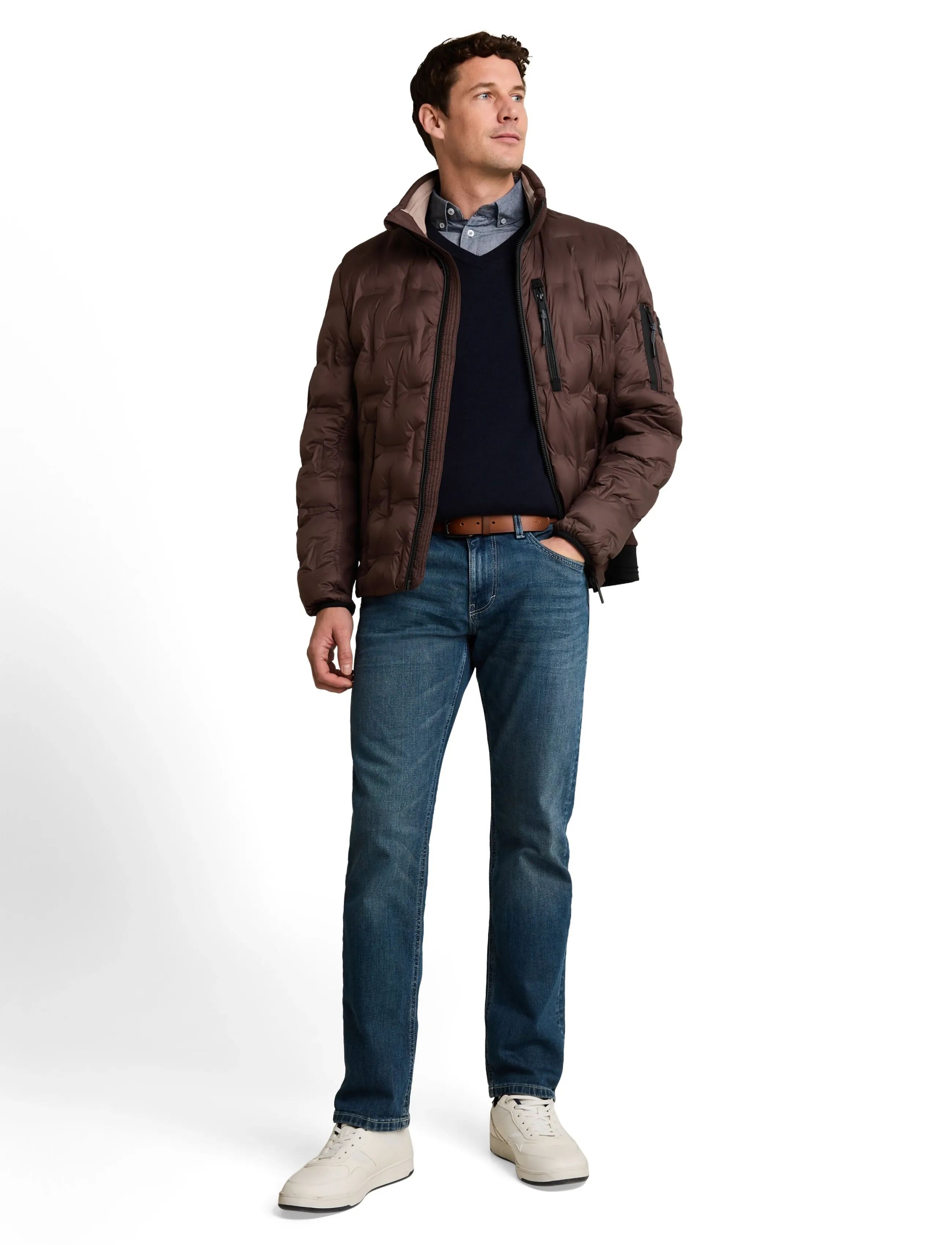 Tom Tailor decorative hybrid jacket - Jacken - JAVA DARK BROWN / brown