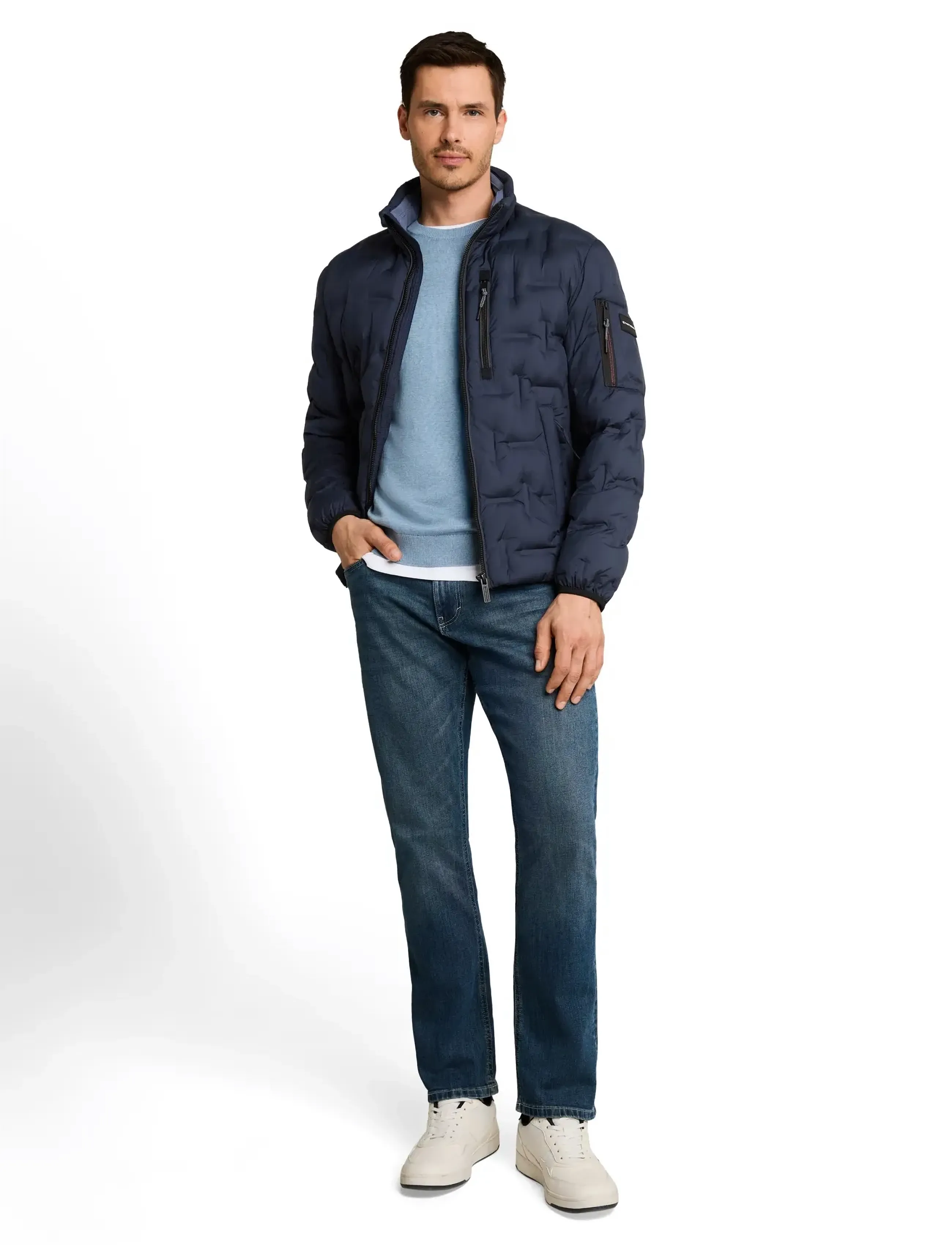 Tom Tailor decorative hybrid jacket - Outerwear - SKY CAPTAIN BLUE / navy