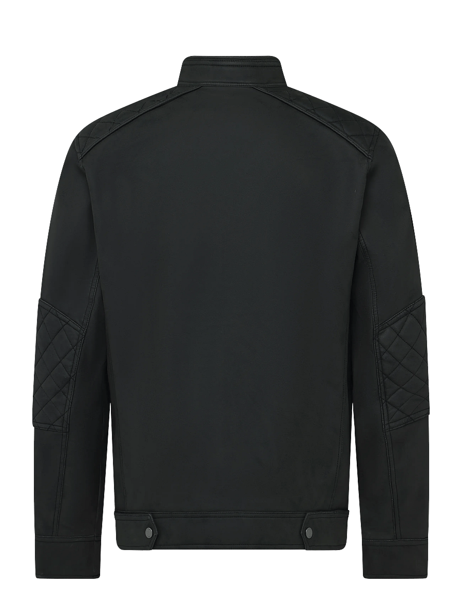Tom Tailor - faux velour touch leather jacket - frühlingsjacken - black - 2