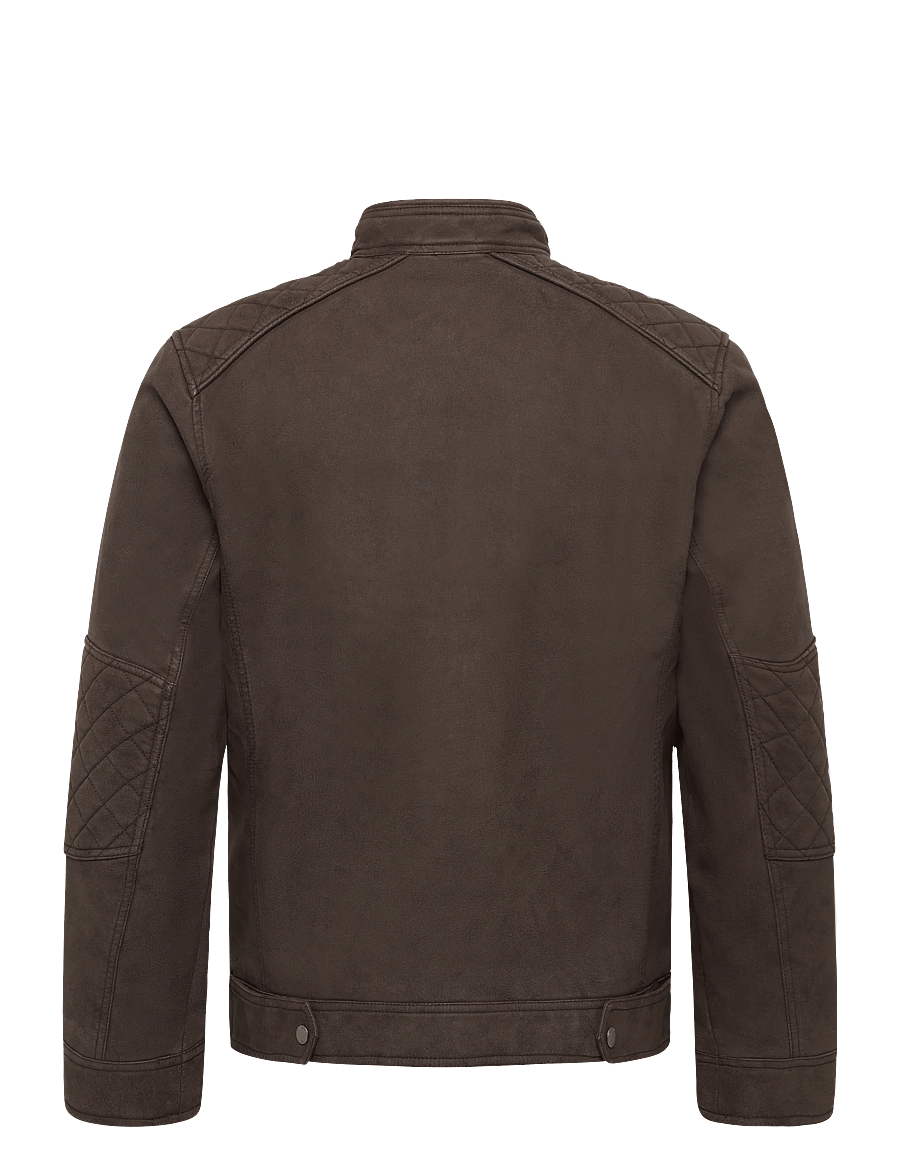 Tom Tailor - faux velour touch leather jacket - frühlingsjacken - java dark brown - 1