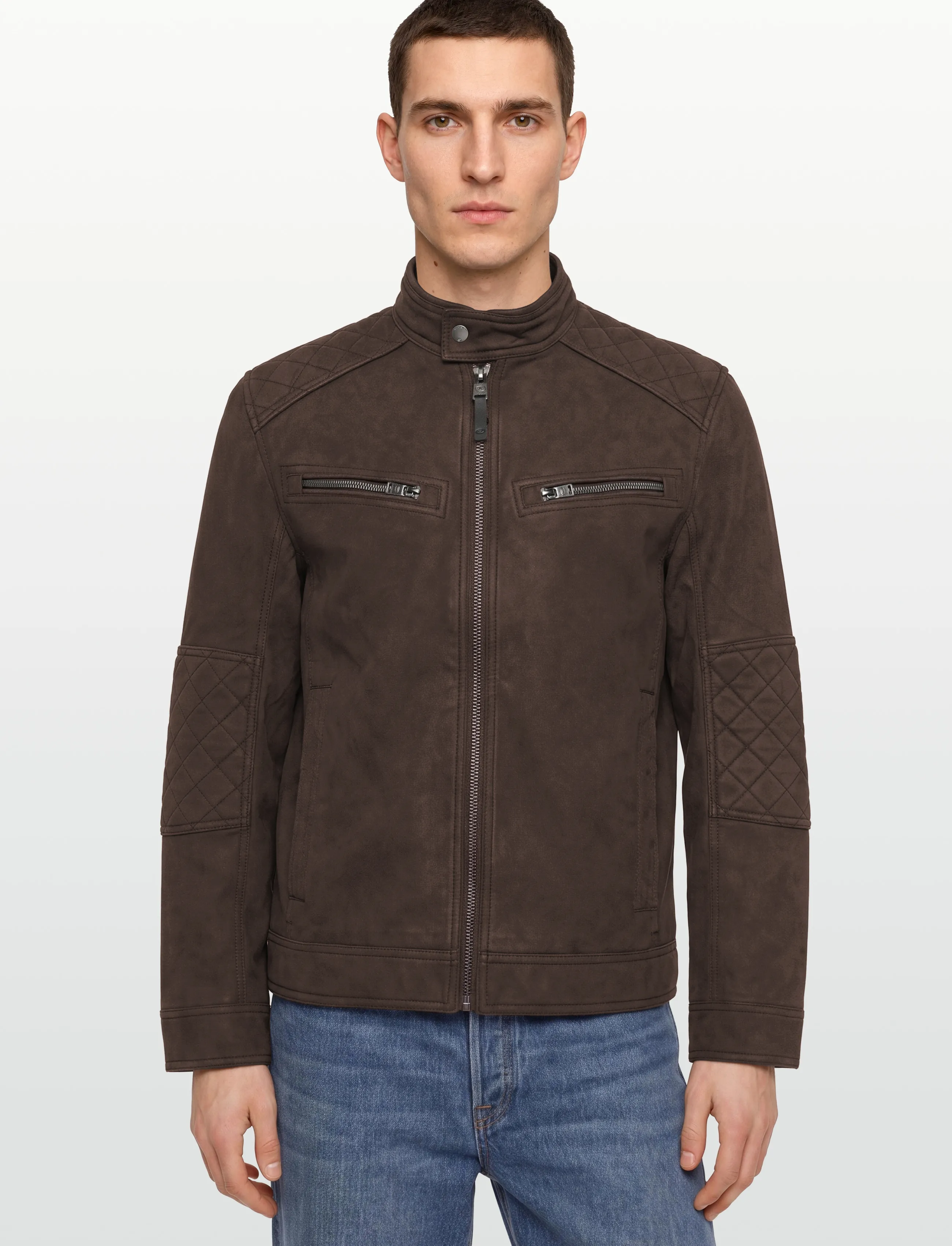 Tom Tailor - faux velour touch leather jacket - frühlingsjacken - java dark brown - 3