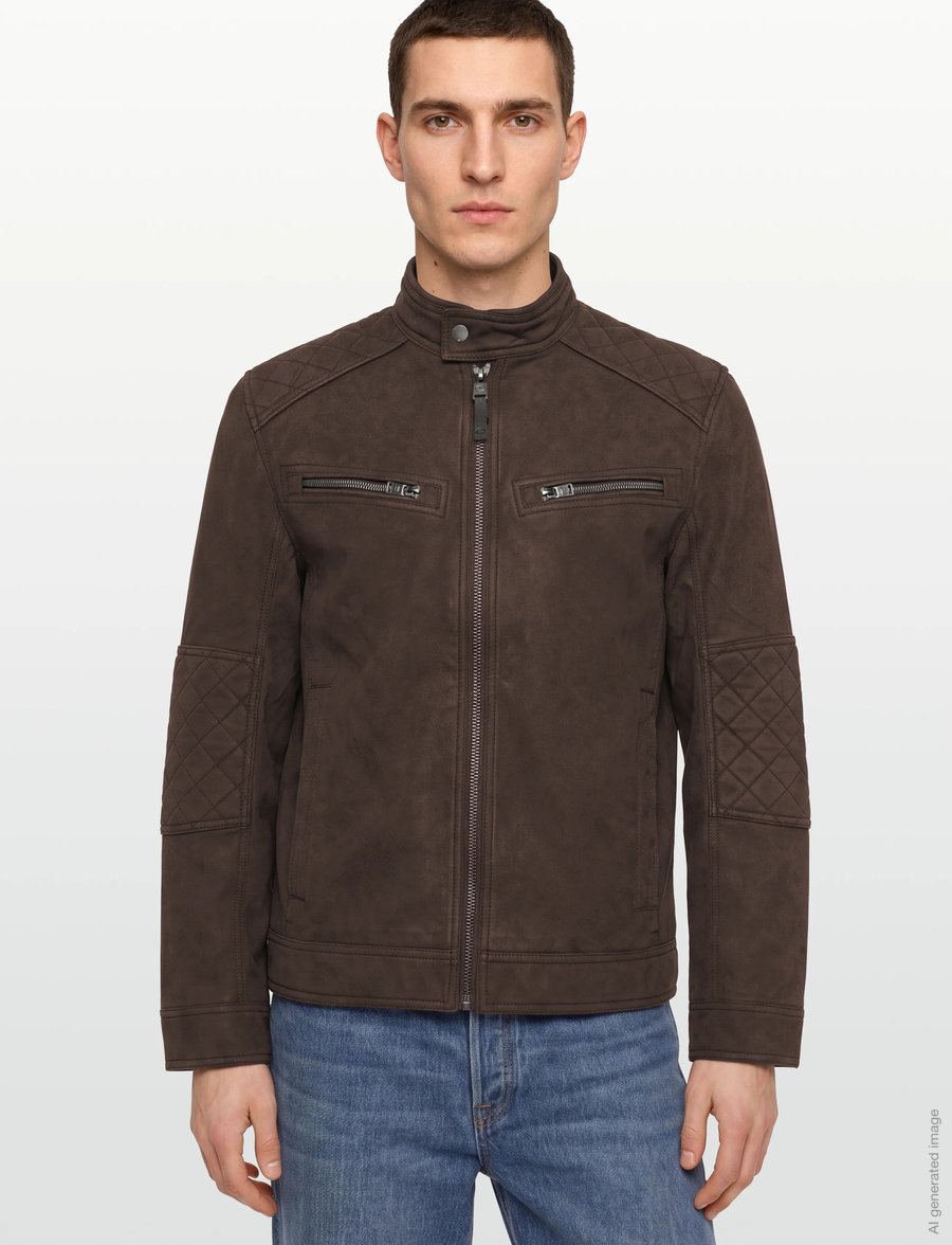 Tom Tailor - faux velour touch leather jacket - frühlingsjacken - java dark brown - 3