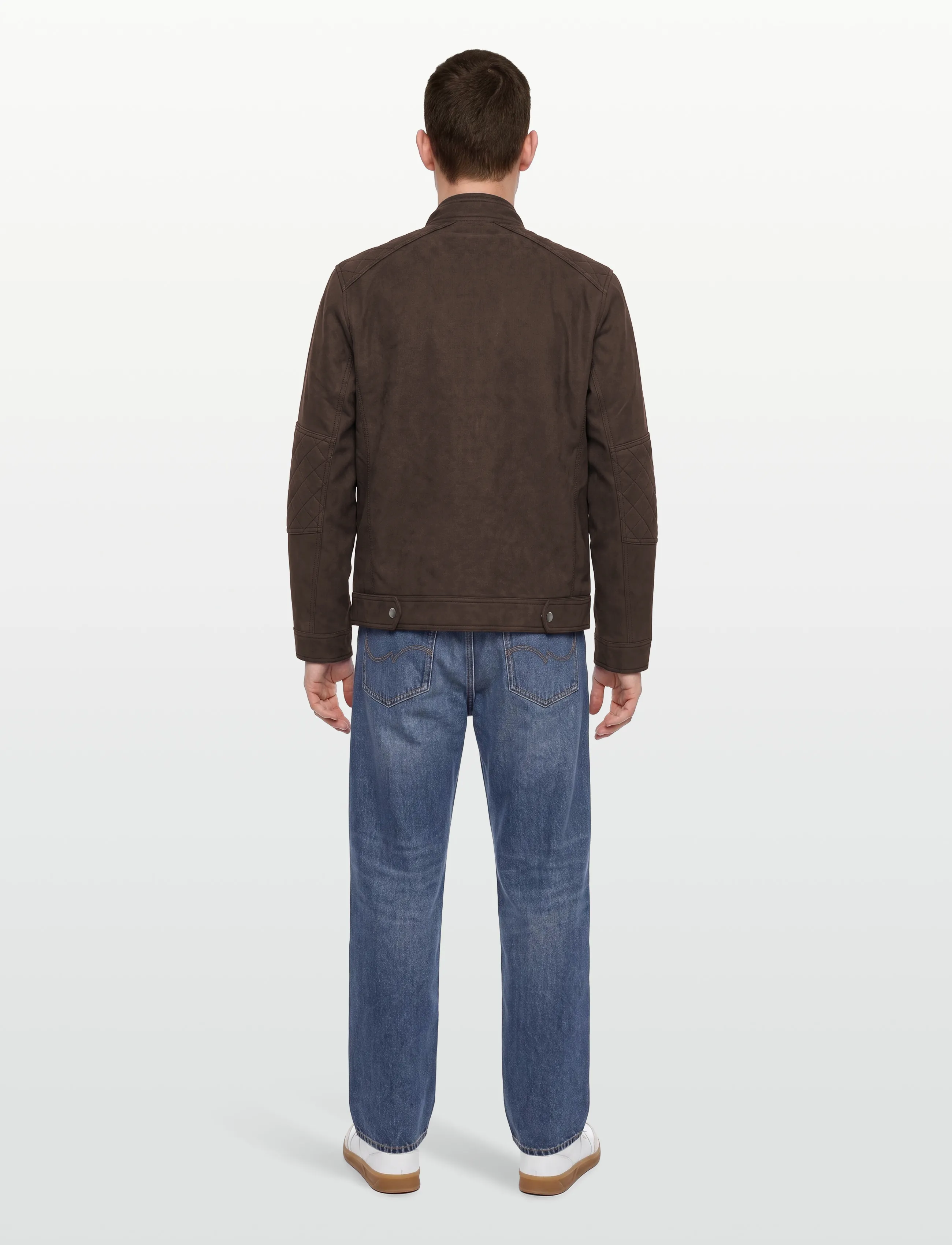 Tom Tailor - faux velour touch leather jacket - frühlingsjacken - java dark brown - 4