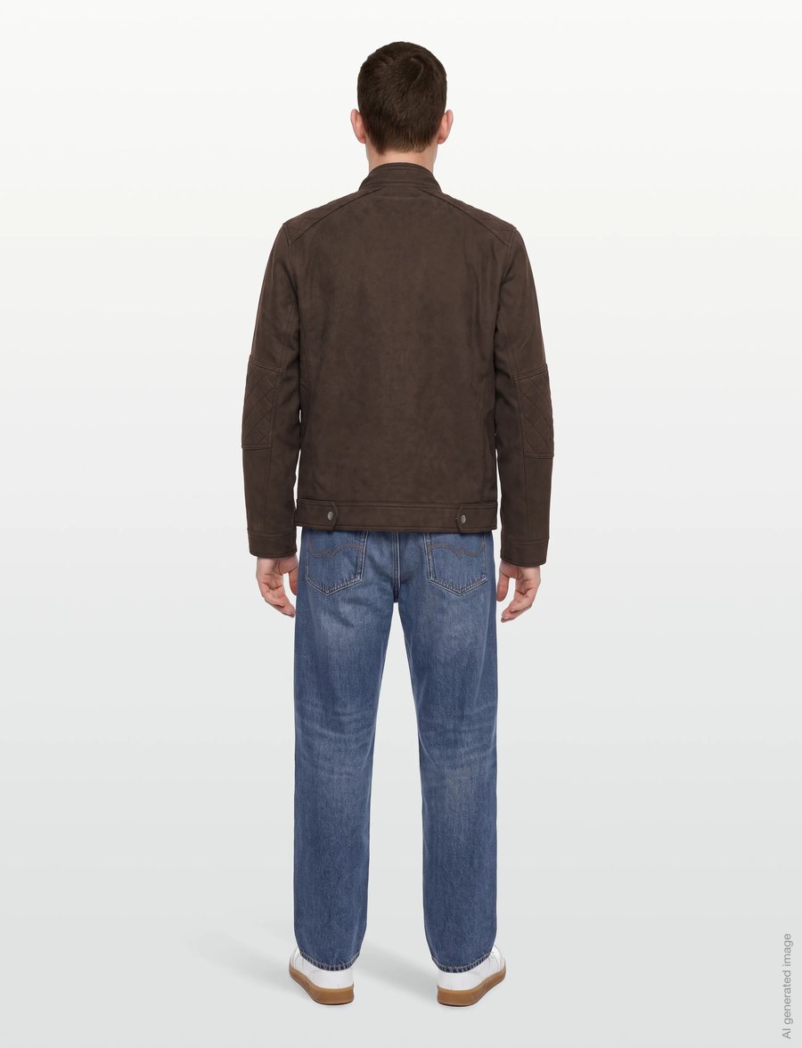 Tom Tailor - faux velour touch leather jacket - frühlingsjacken - java dark brown - 4