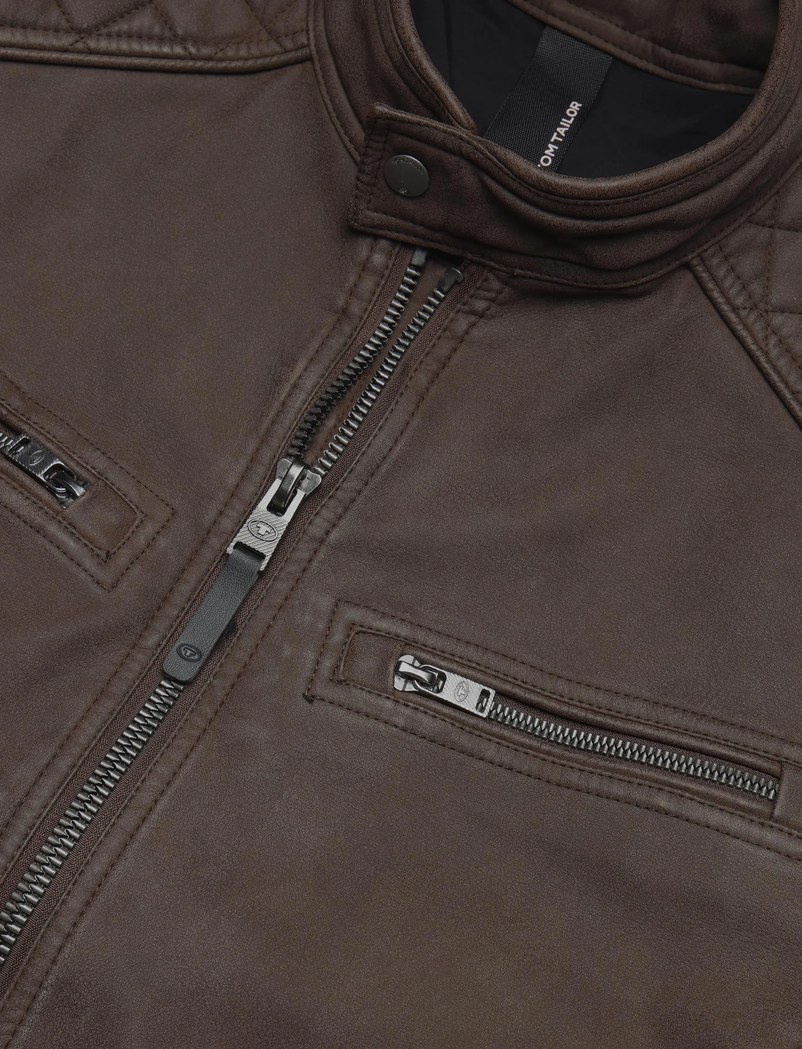 Tom Tailor - faux velour touch leather jacket - frühlingsjacken - java dark brown - 2