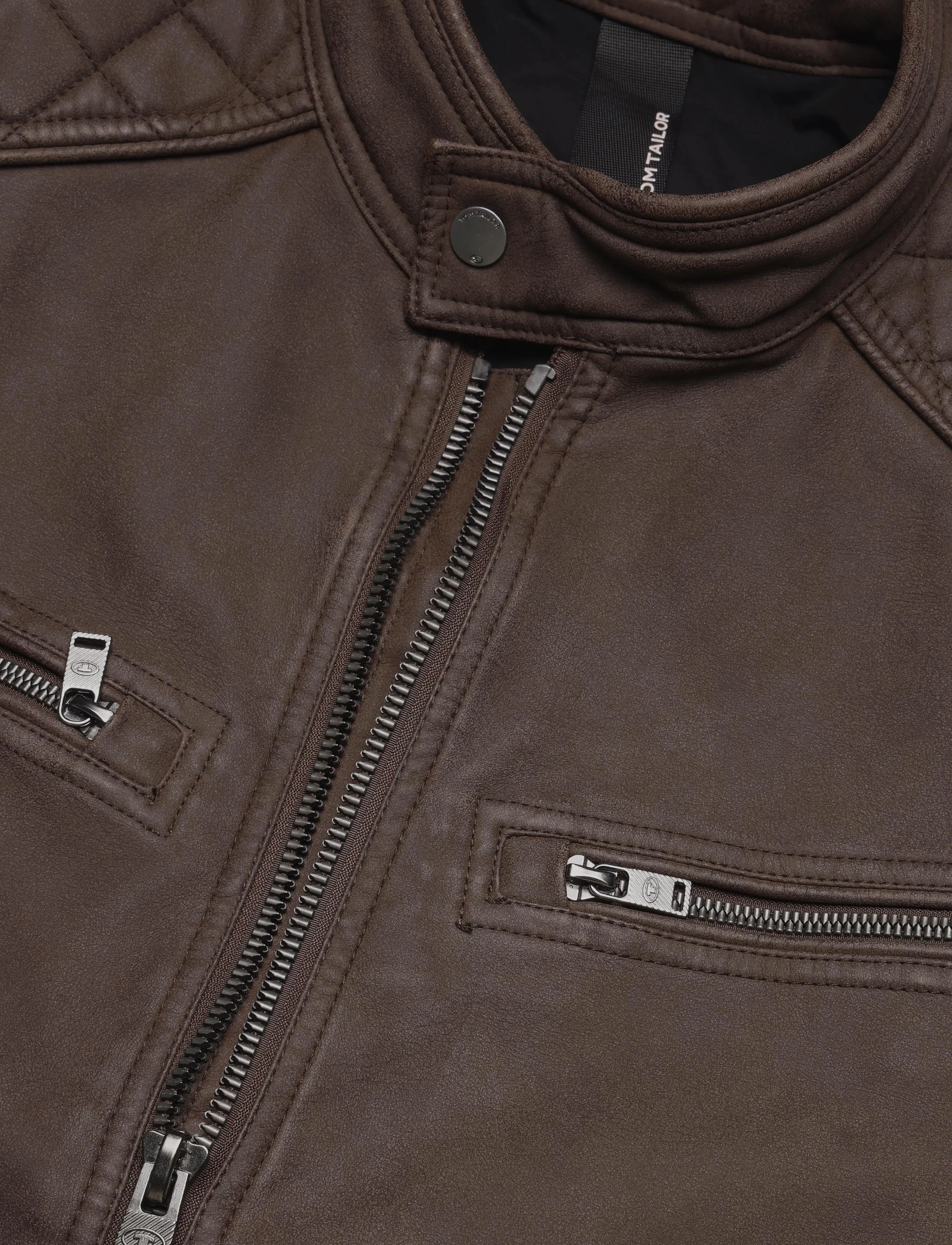 Tom Tailor - faux velour touch leather jacket - frühlingsjacken - java dark brown - 3