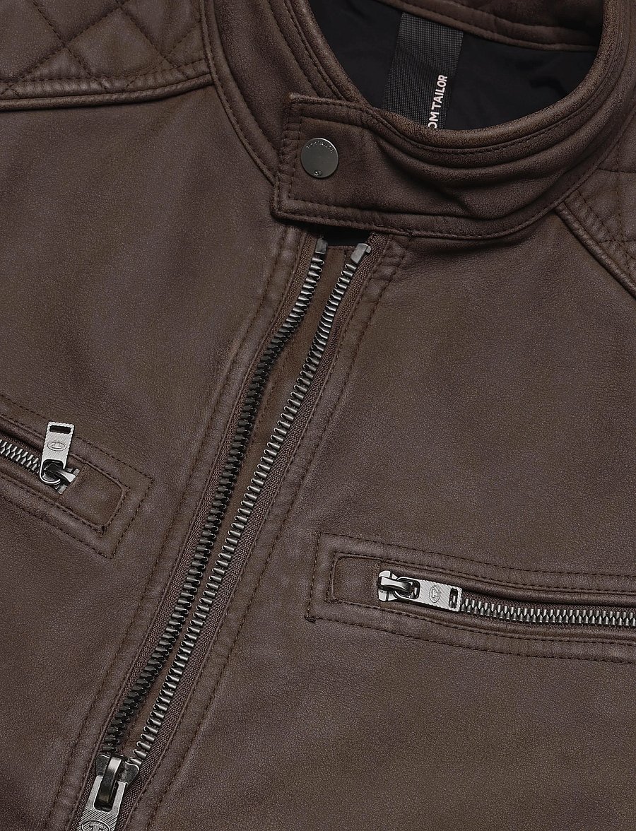 Tom Tailor - faux velour touch leather jacket - frühlingsjacken - java dark brown - 3