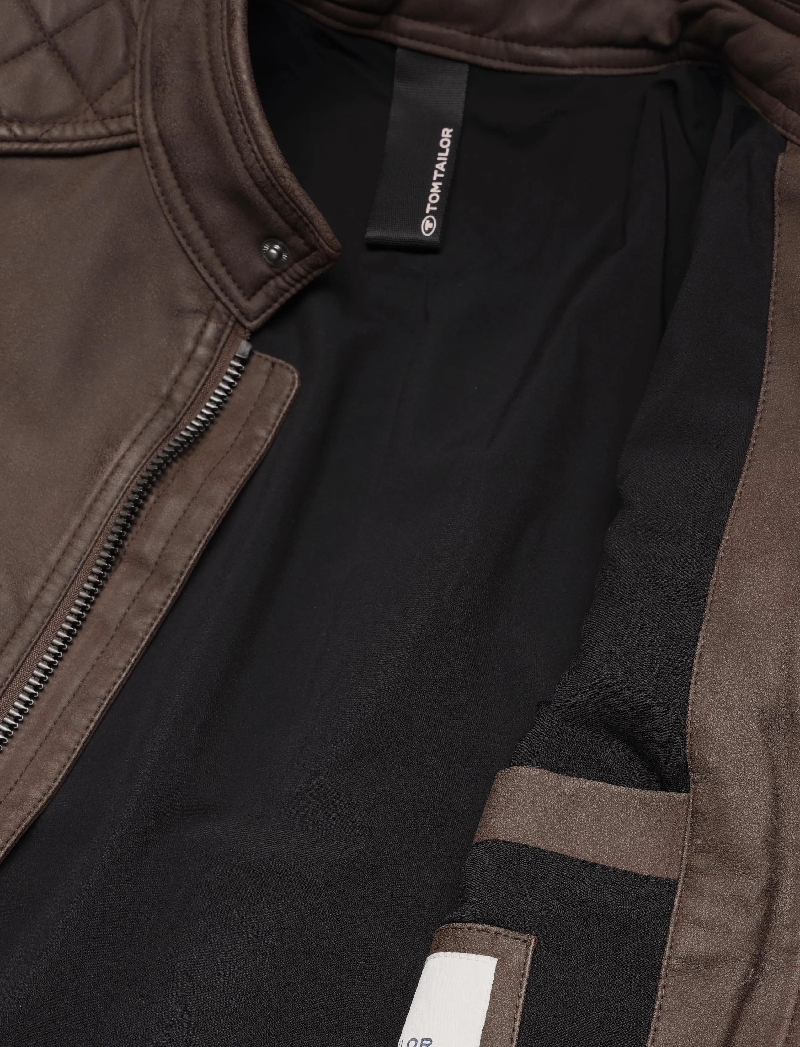 Tom Tailor - faux velour touch leather jacket - frühlingsjacken - java dark brown - 4