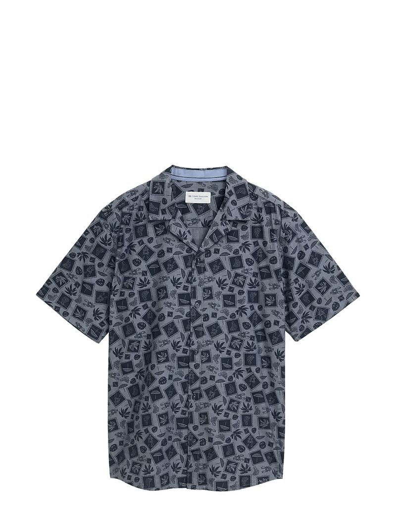 Tom Tailor - printed oxford shirt - hemden mit muster - navy tonal design - 1