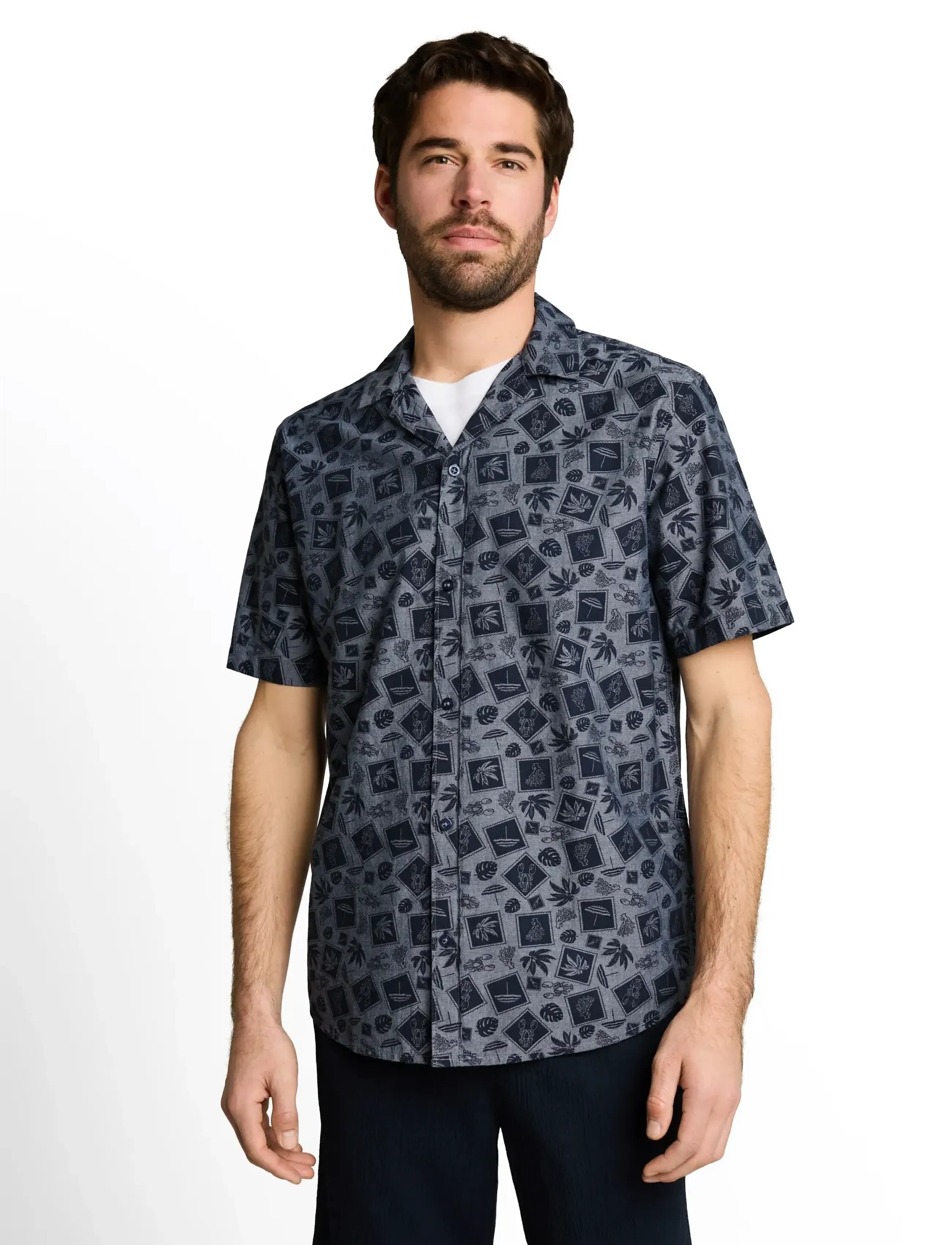 Tom Tailor - printed oxford shirt - krekli ar rakstu - navy tonal design - 3