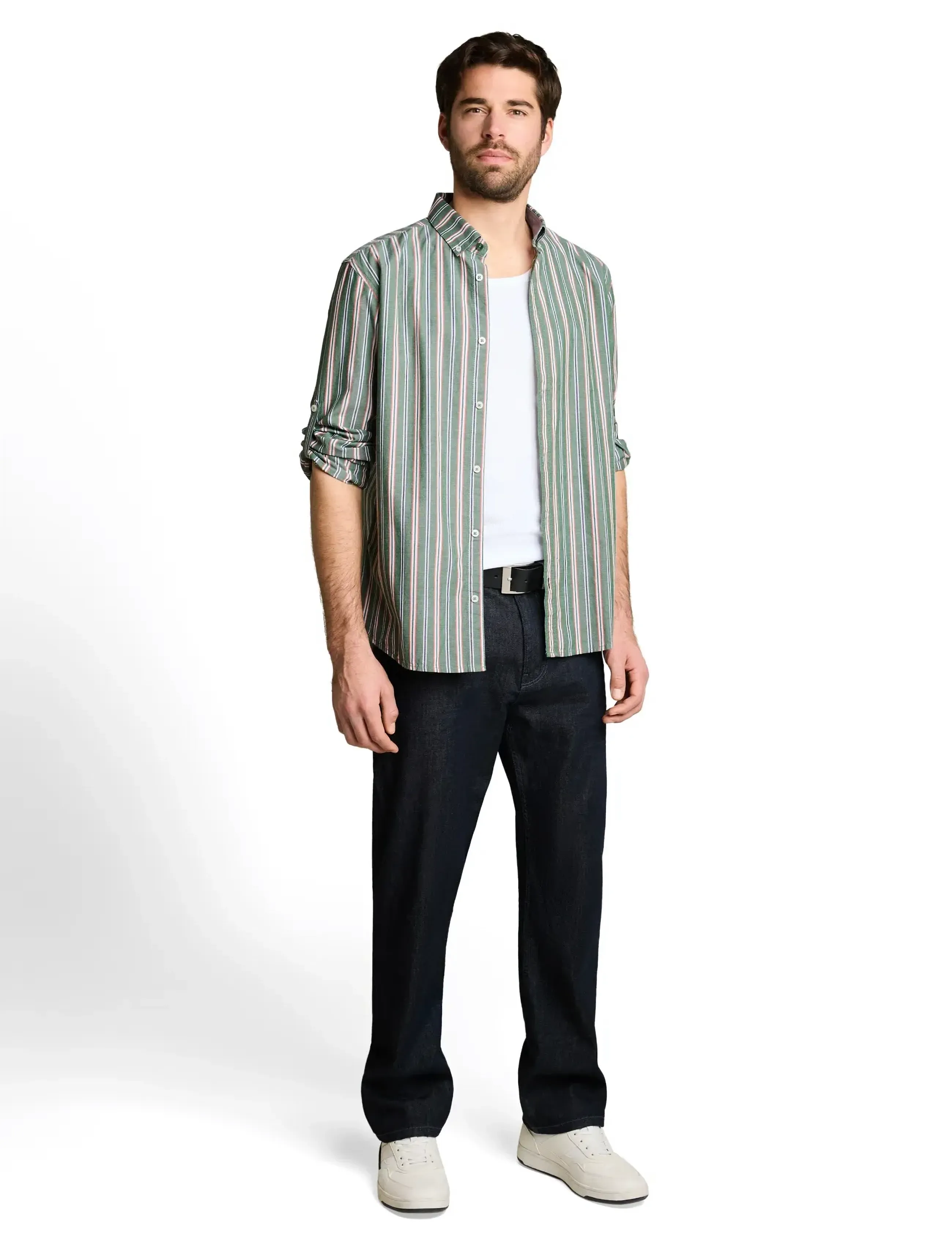 Tom Tailor colorful striped oxford shirt - Skjortor - GARDEN GREEN COLORFUL STRIPE / multi