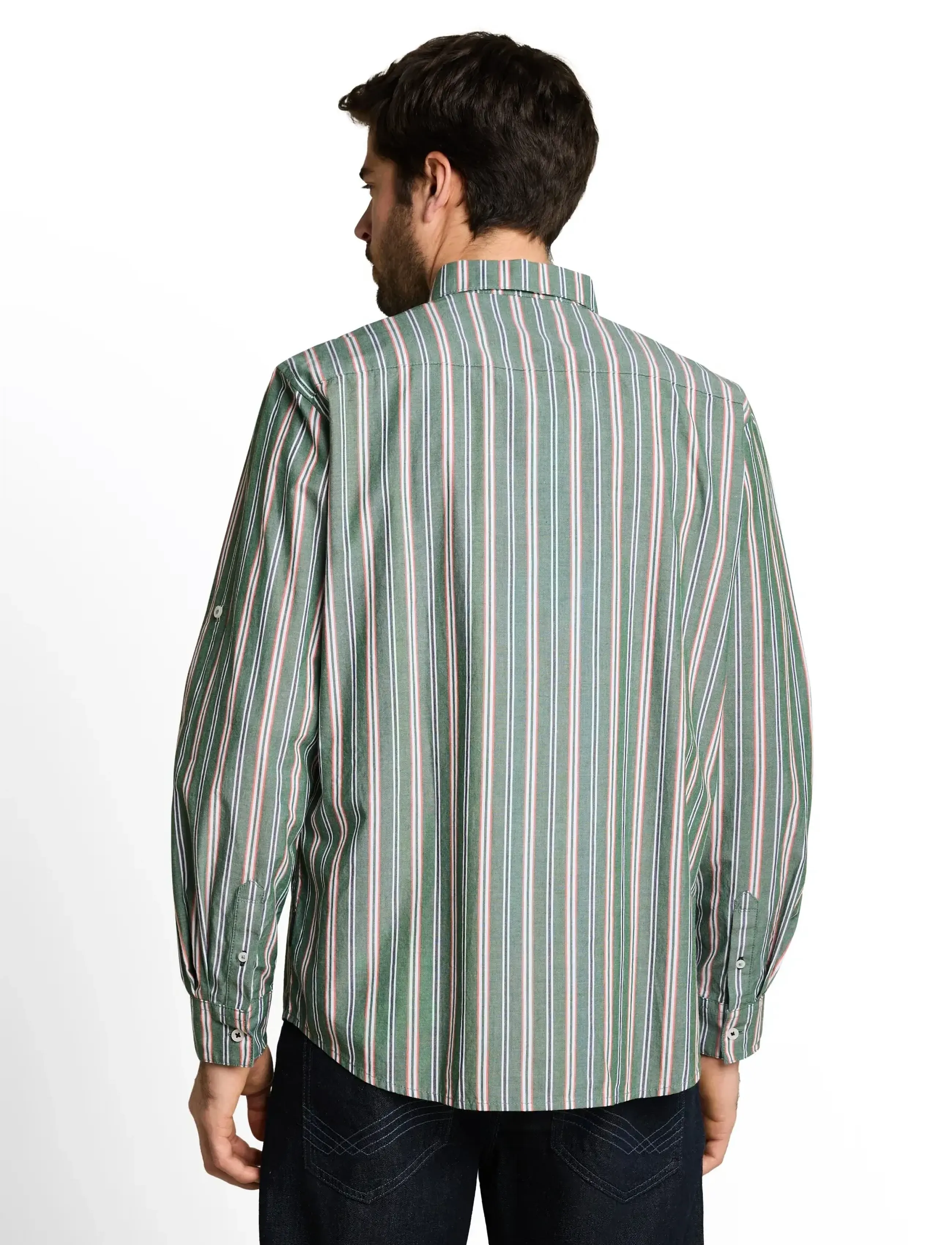 Tom Tailor - colorful striped oxford shirt - oxford skjorter - garden green colorful stripe - 2
