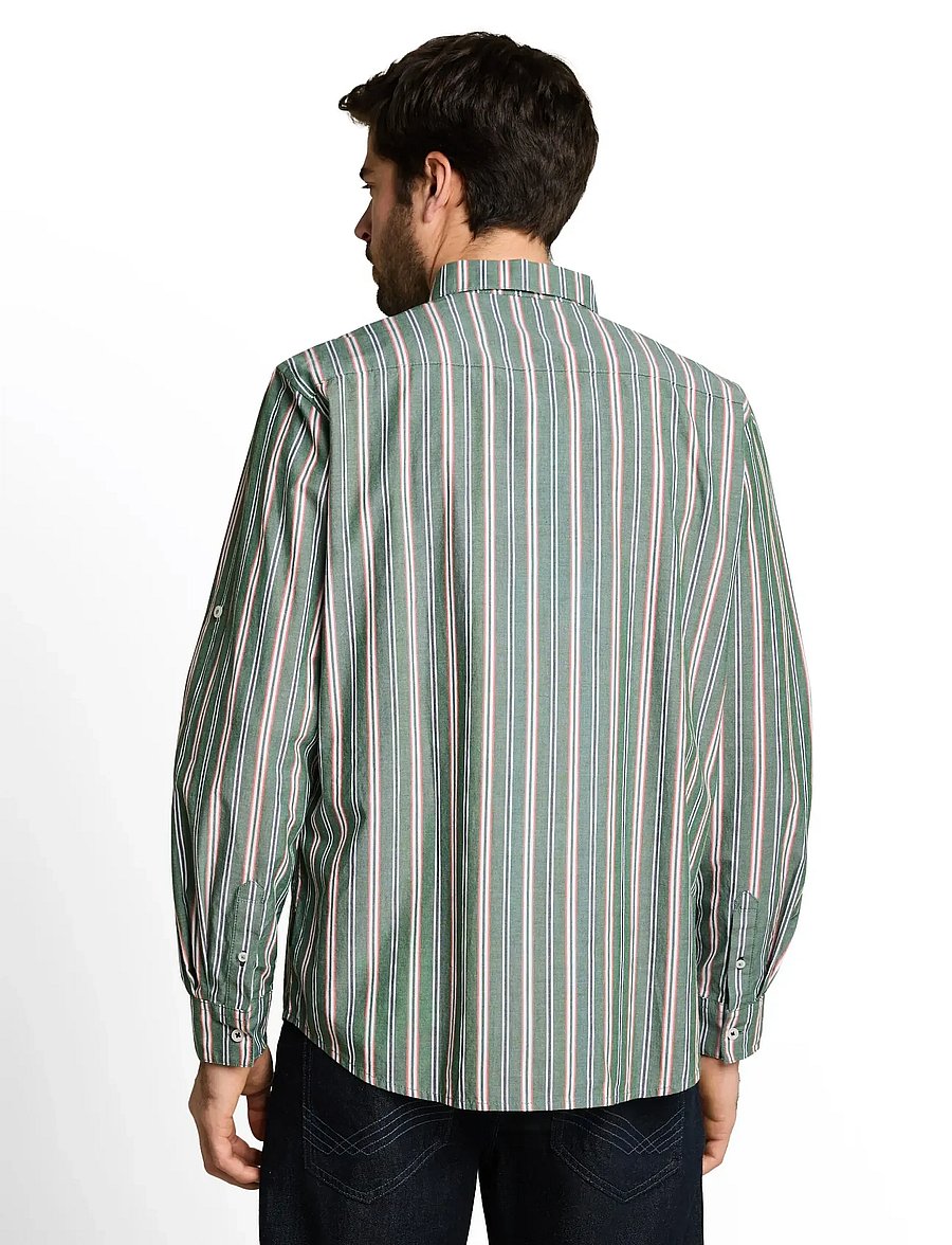 Tom Tailor - colorful striped oxford shirt - oxford skjorter - garden green colorful stripe - 2