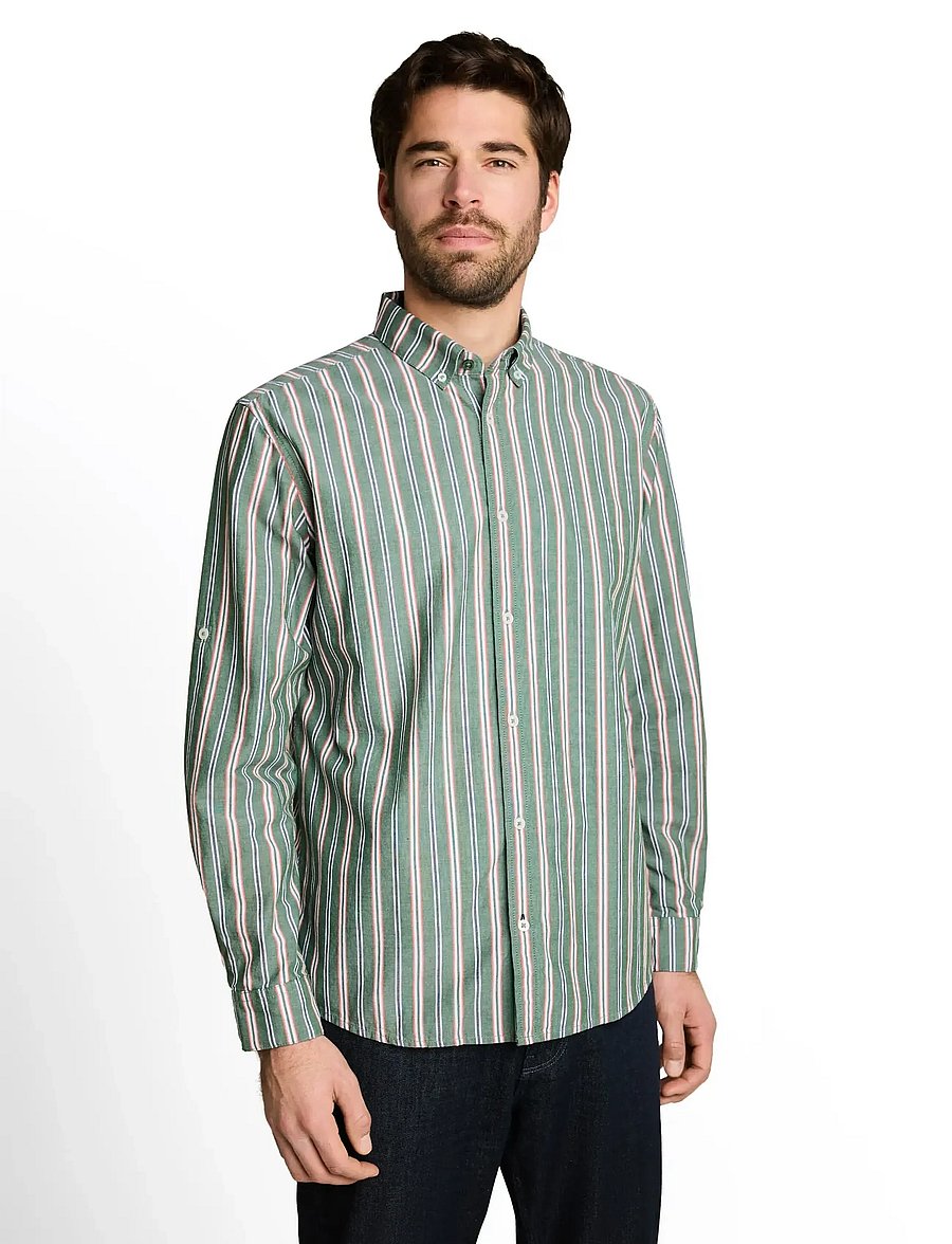 Tom Tailor - colorful striped oxford shirt - oxford skjorter - garden green colorful stripe - 3