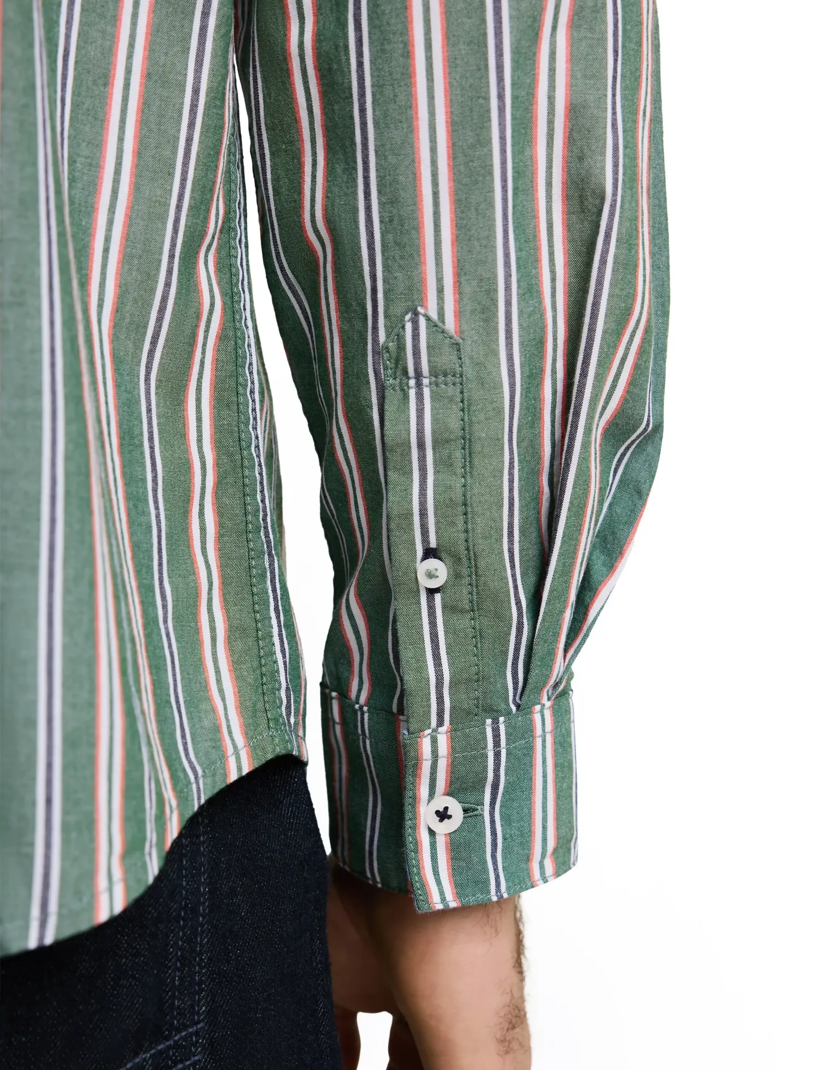 Tom Tailor - colorful striped oxford shirt - oxford skjorter - garden green colorful stripe - 4