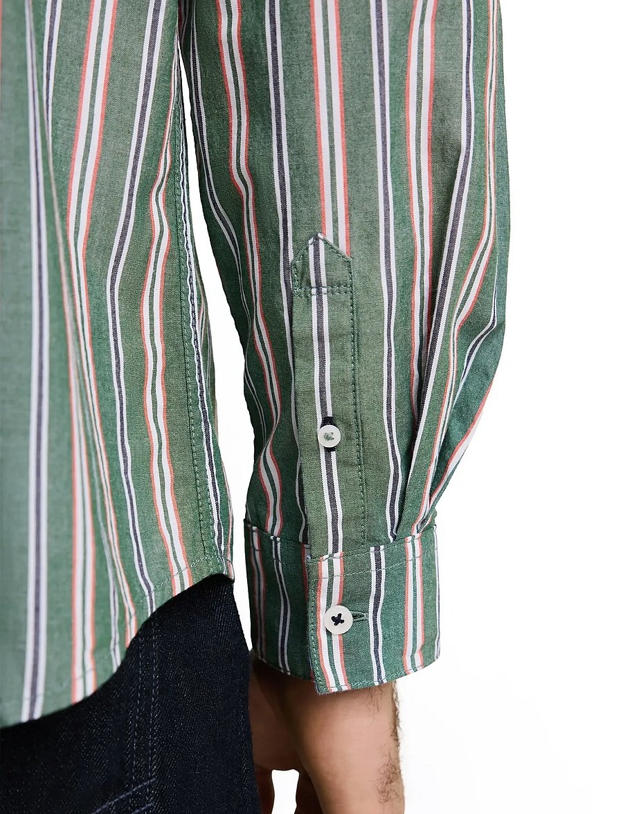Tom Tailor - colorful striped oxford shirt - oxford skjorter - garden green colorful stripe - 4