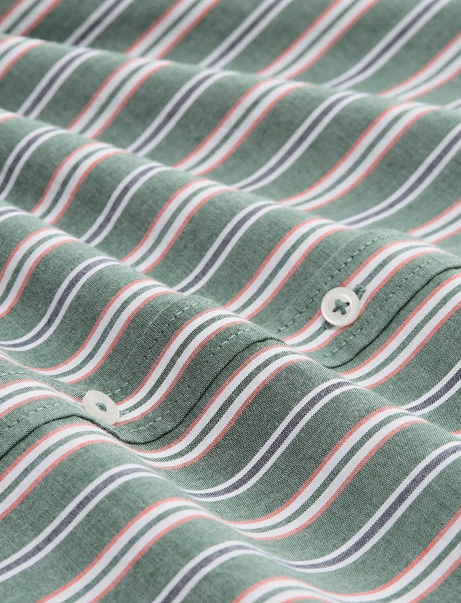 Tom Tailor - colorful striped oxford shirt - oxford skjorter - garden green colorful stripe - 5