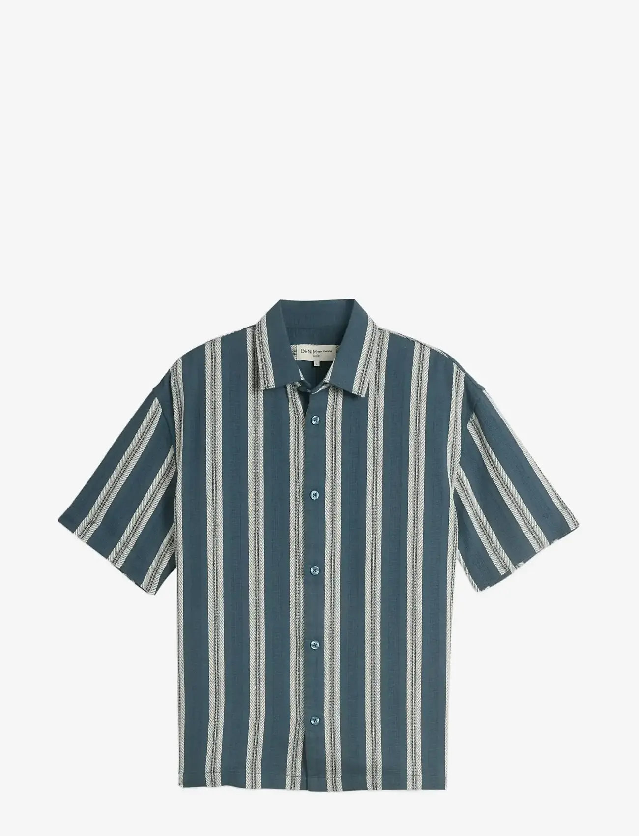 Tom Tailor - loose heavy structured striped shir - striped shirts - tide petrol big stripe - 1