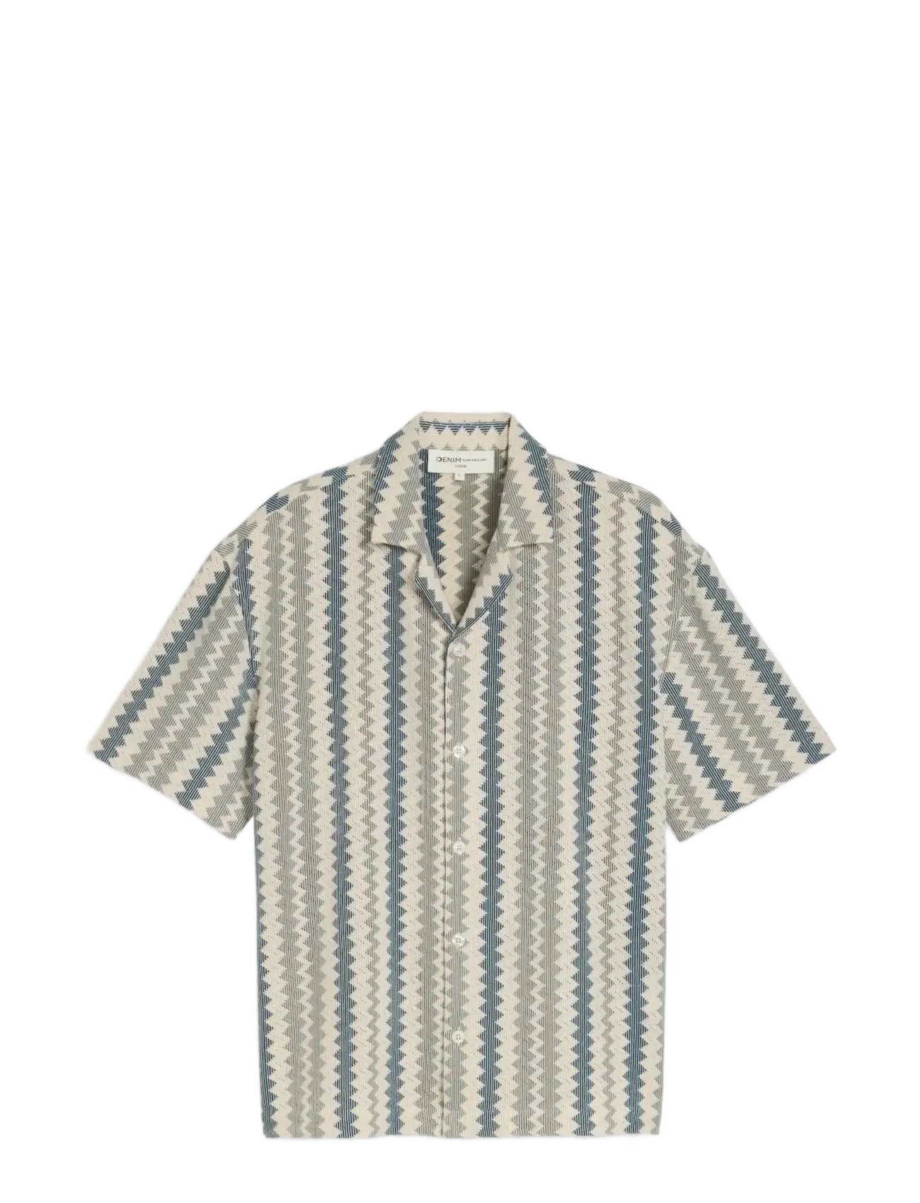 GREEN WHITE ZICK ZACK STRIPE