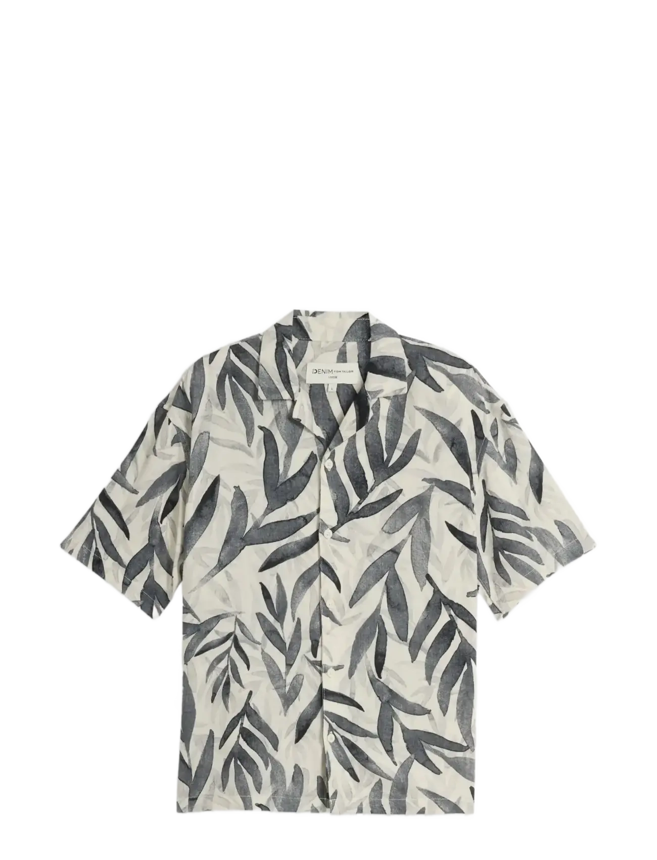 WHITE BLACK WATERY LEAF PRINT
