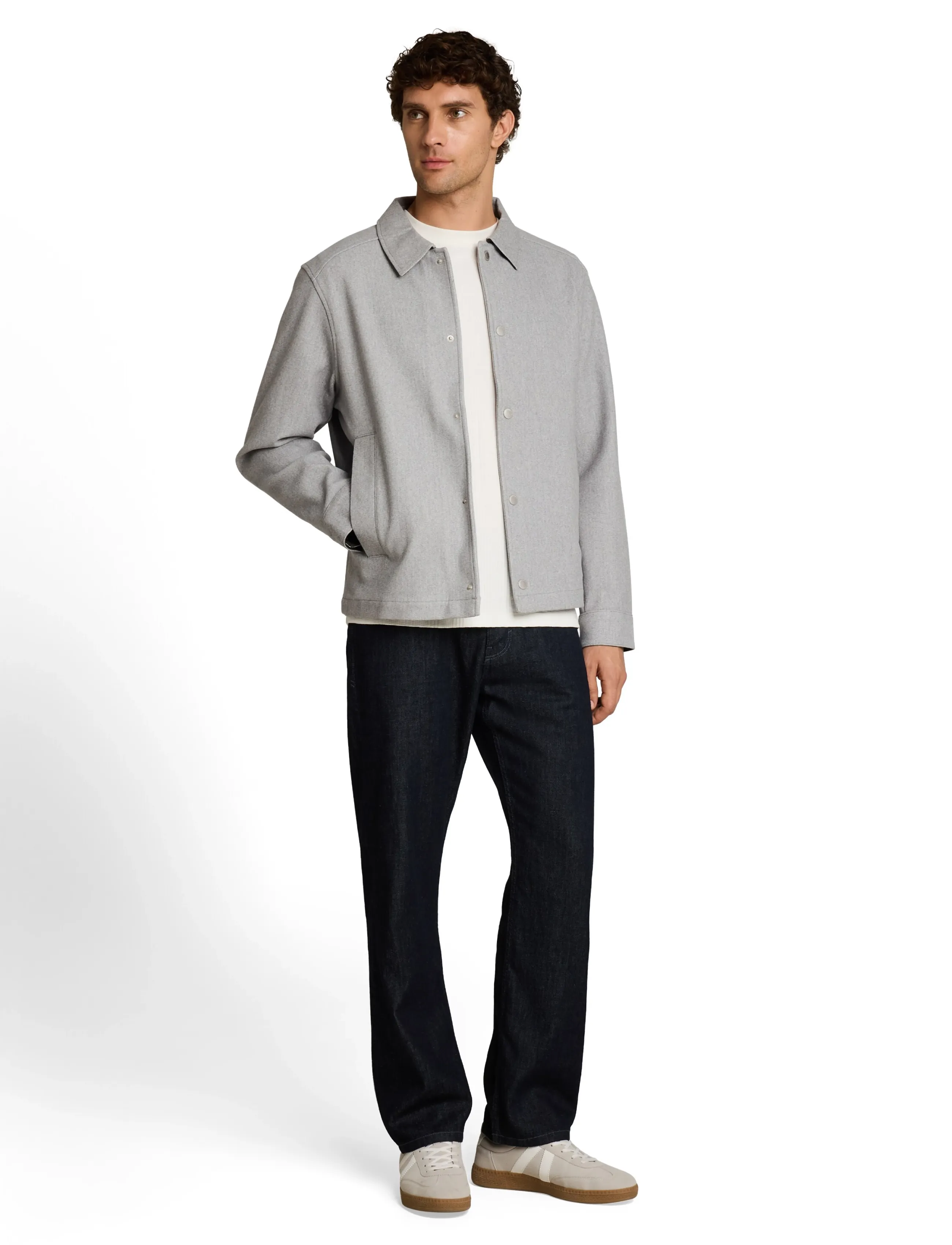 Tom Tailor wool optic shacket - Üleriided - MEDIUM SILVER GREY MELANGE / grey