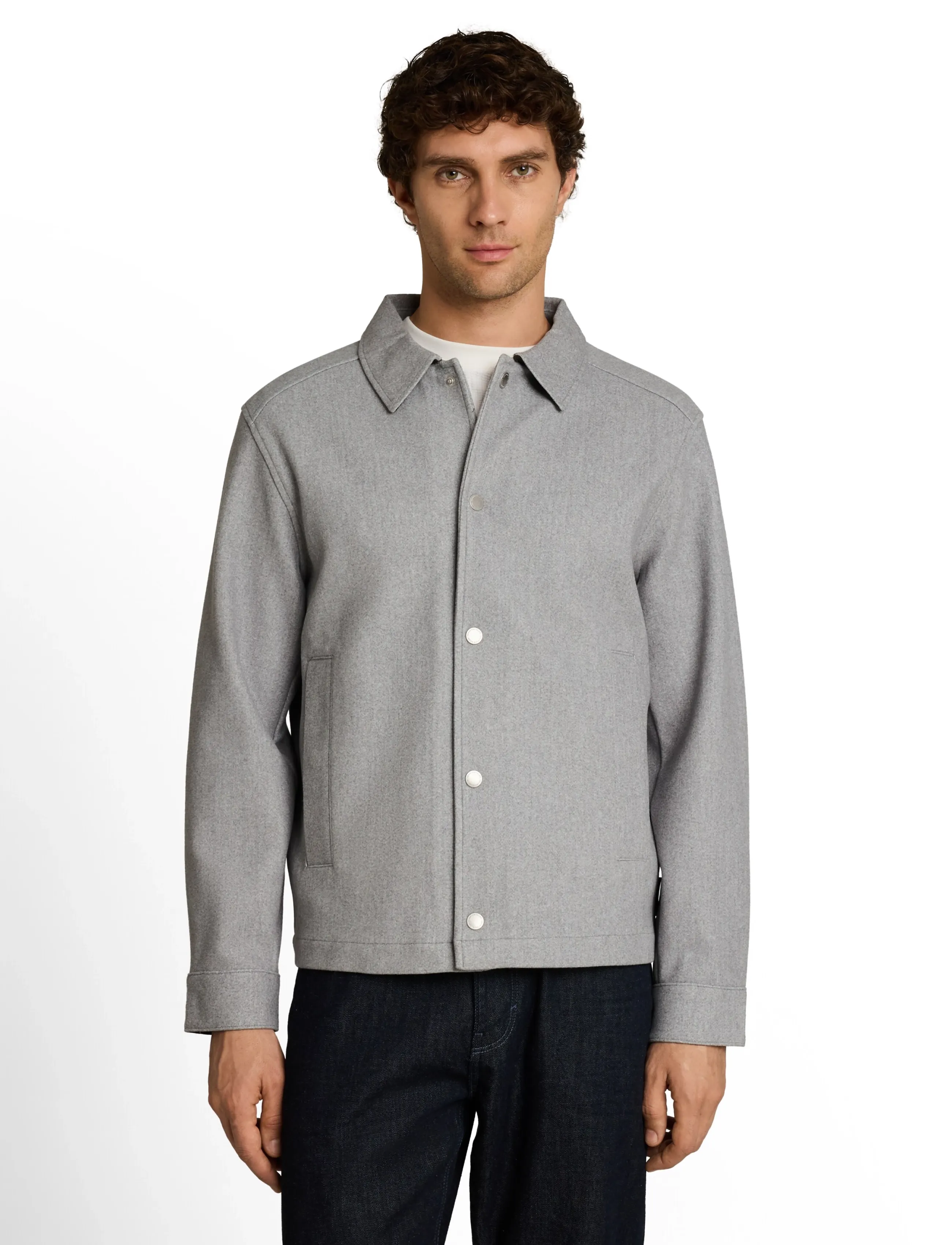 Tom Tailor - wool optic shacket - hübriidjoped - medium silver grey melange - 4
