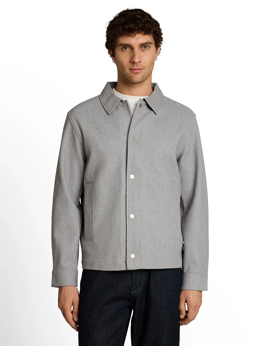 Tom Tailor - wool optic shacket - hübriidjoped - medium silver grey melange - 4