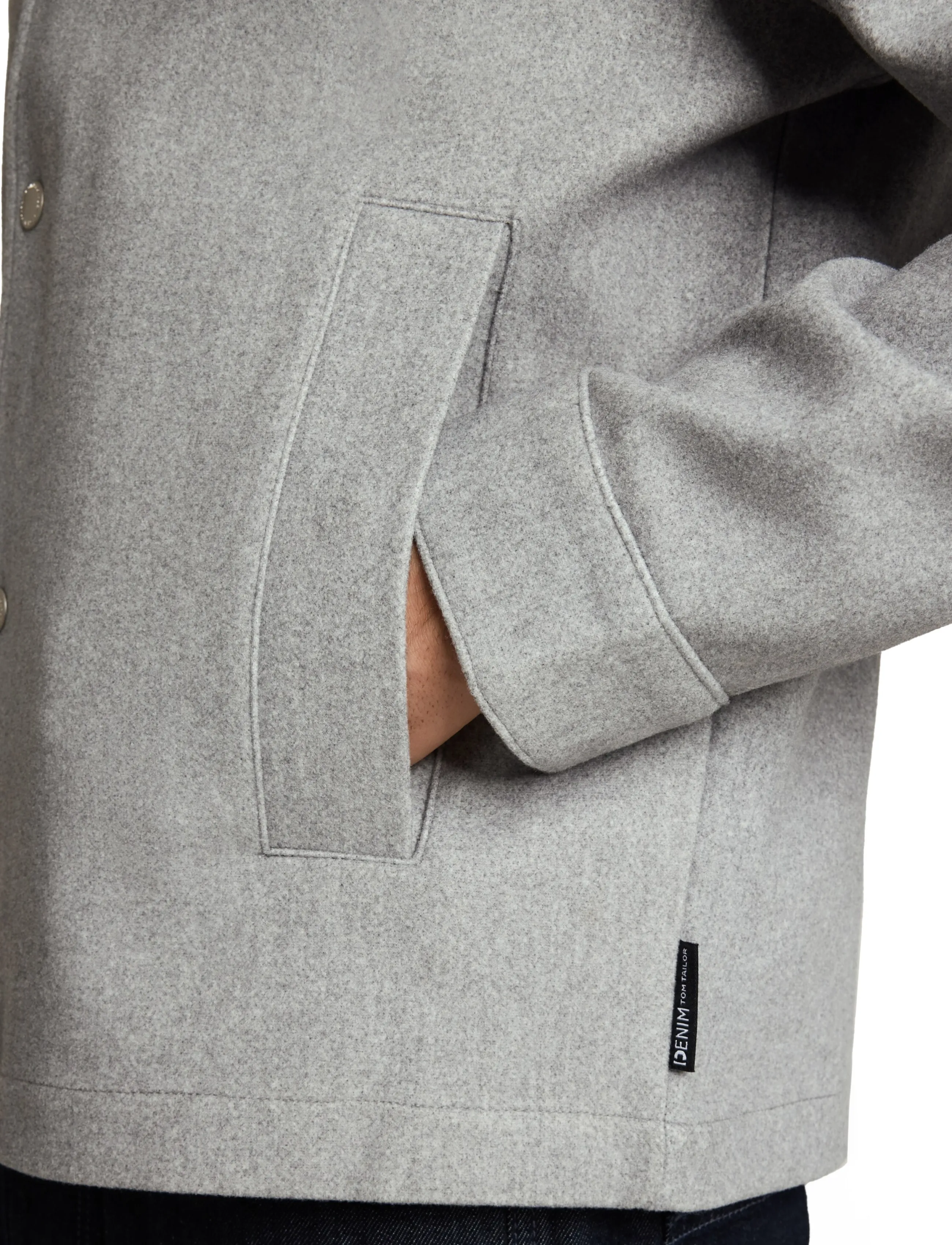 Tom Tailor - wool optic shacket - hübriidjoped - medium silver grey melange - 5