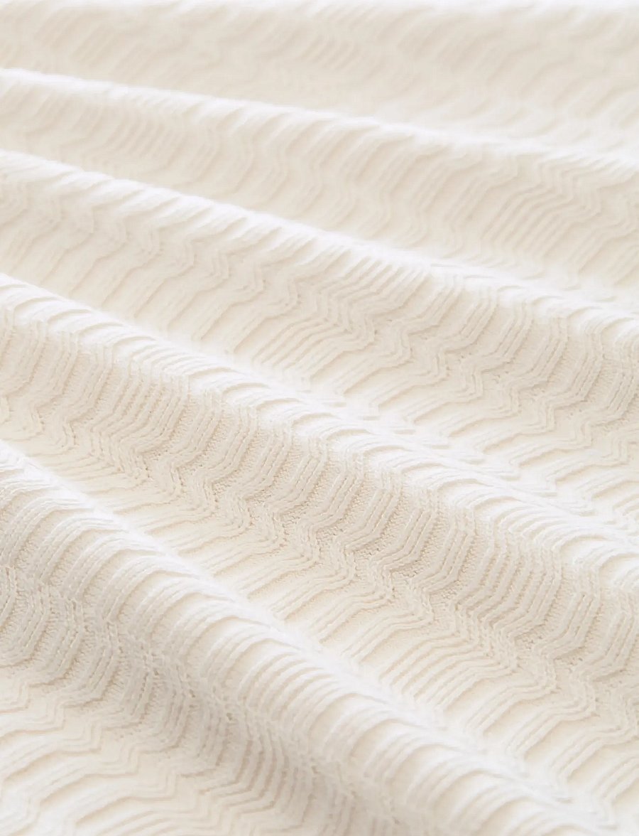 Tom Tailor - knit t-shirt with rib structure - kortärmade t-shirts - gardenia white - 5