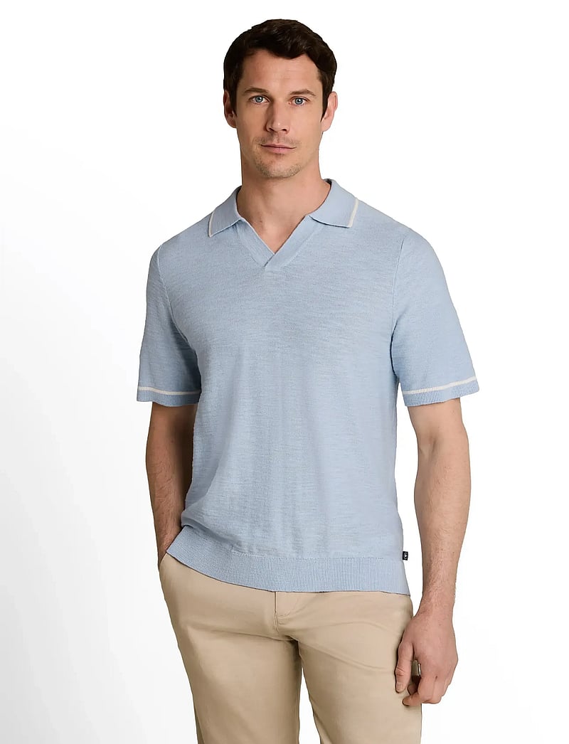 Tom Tailor - slub knit polo - kurzärmelig - light blue grey - 4