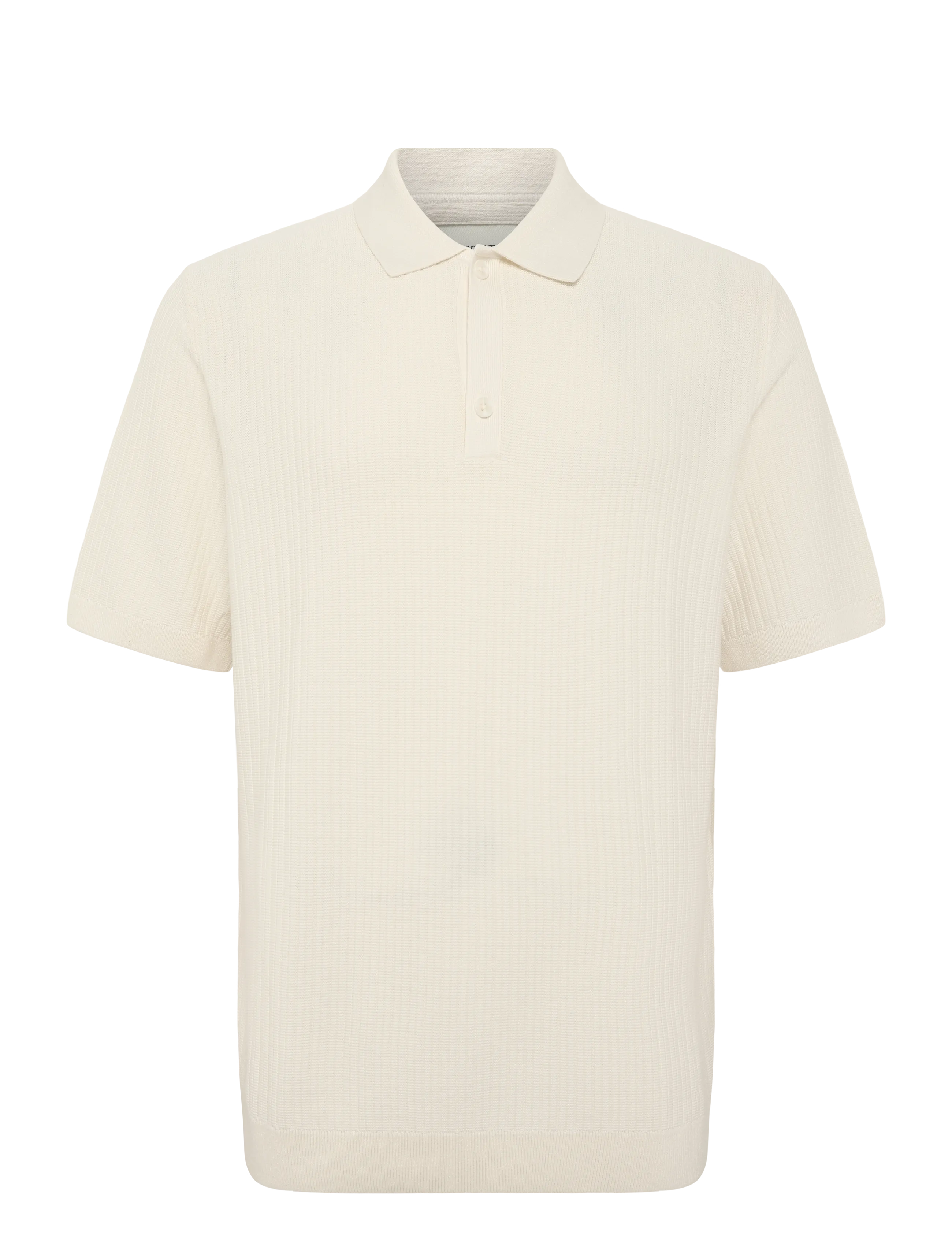 Tom Tailor structured knit polo - TOM TAILOR - GARDENIA WHITE / cream