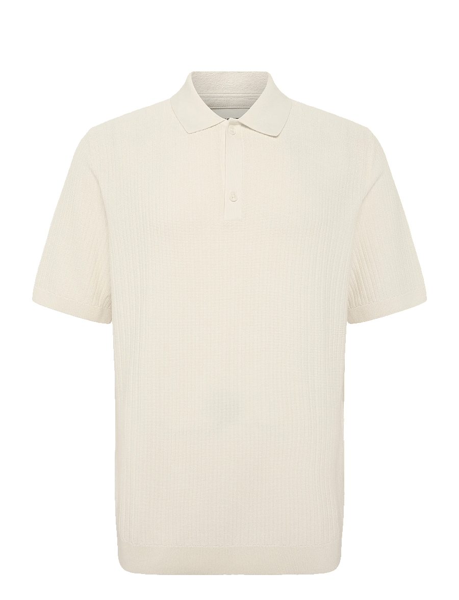 Tom Tailor - structured knit polo - kootud polosärgid - gardenia white - 1