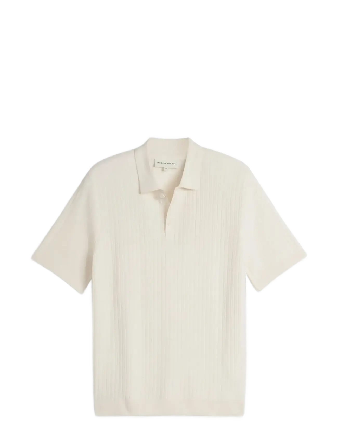 Tom Tailor - structured knit polo - gestrickte polohemden - gardenia white - 1