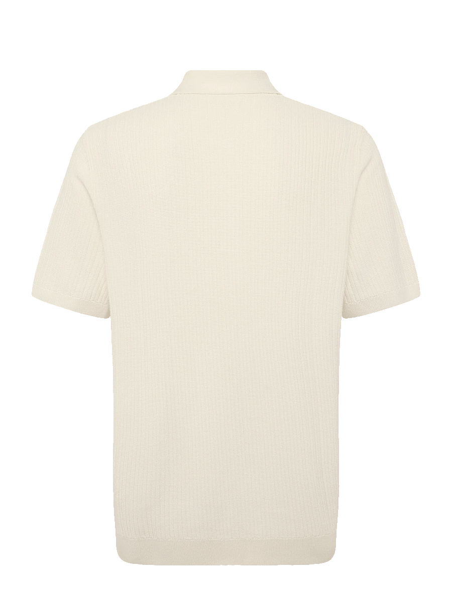 Tom Tailor - structured knit polo - stickade pikéer - gardenia white - 2