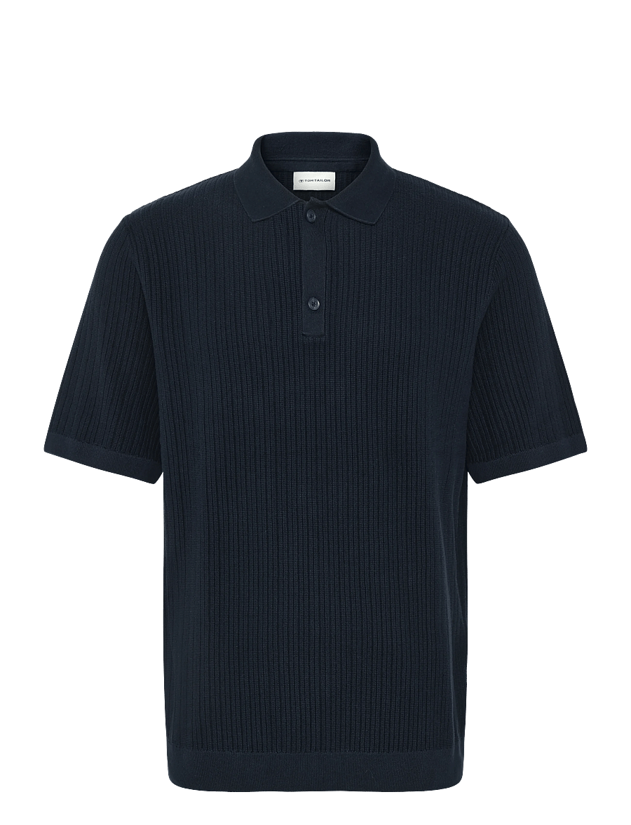 Tom Tailor - structured knit polo - kootud polosärgid - sky captain blue - 1