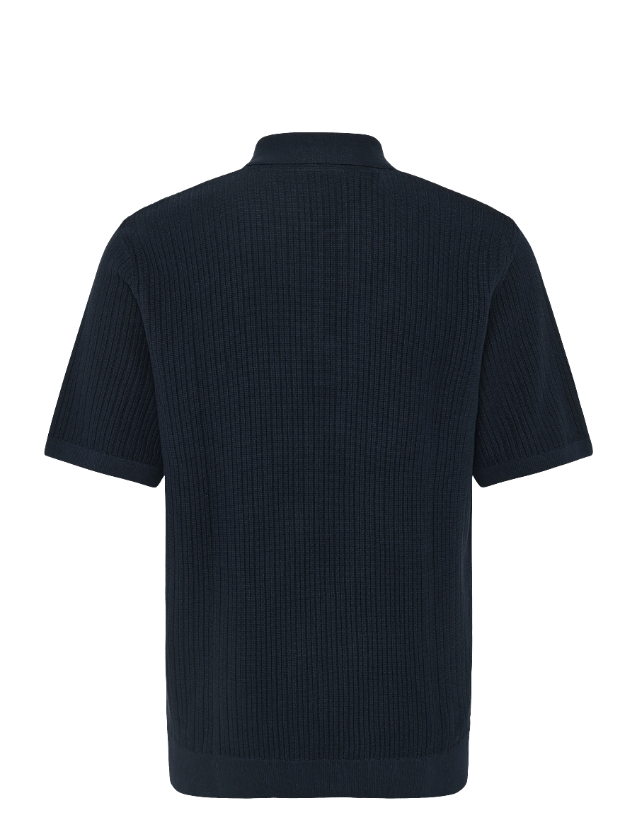 Tom Tailor - structured knit polo - kootud polosärgid - sky captain blue - 2