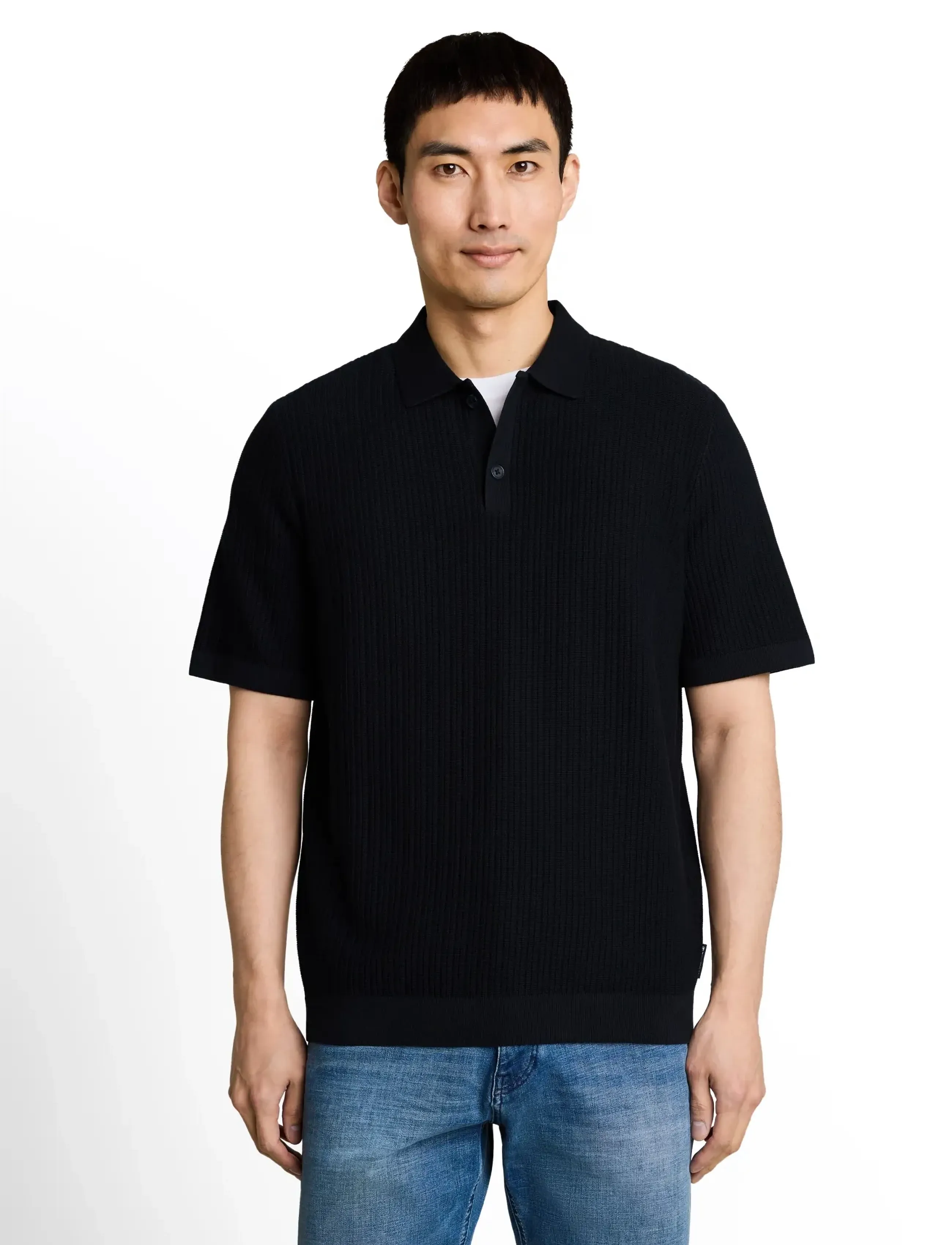 Tom Tailor - structured knit polo - sky captain blue - 3