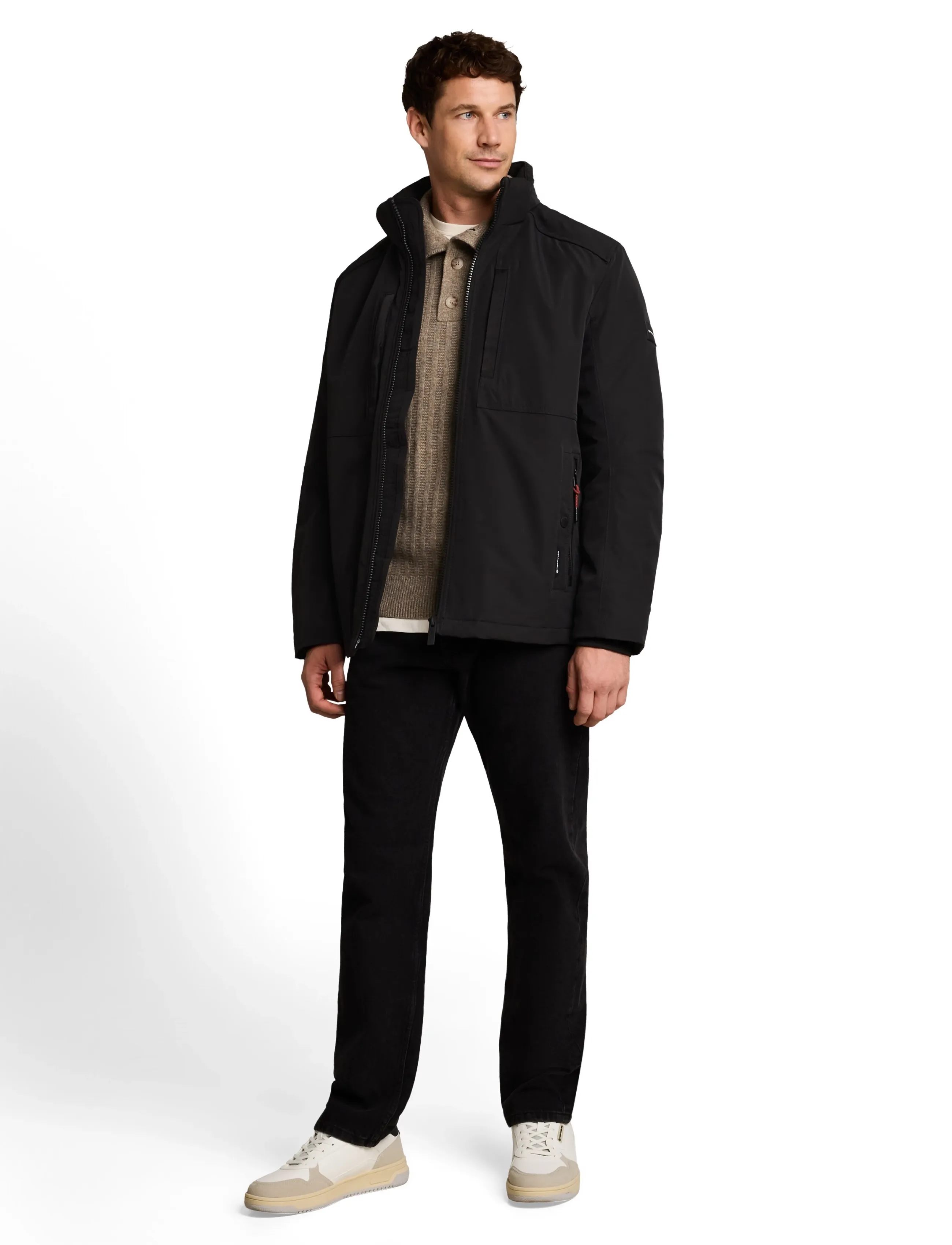 Tom Tailor padded jacket with hood - Ytterkläder - BLACK / black