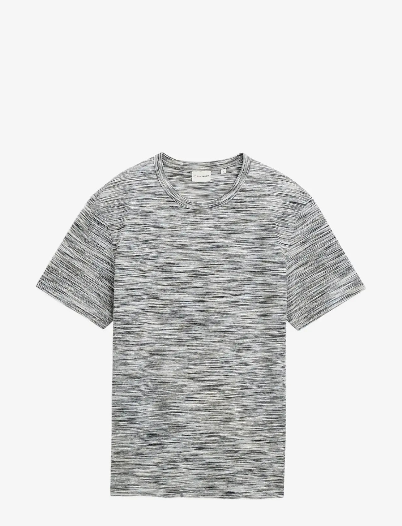 Tom Tailor - multicolored t-shirt - kortærmede t-shirts - white green spacedye pique - 1