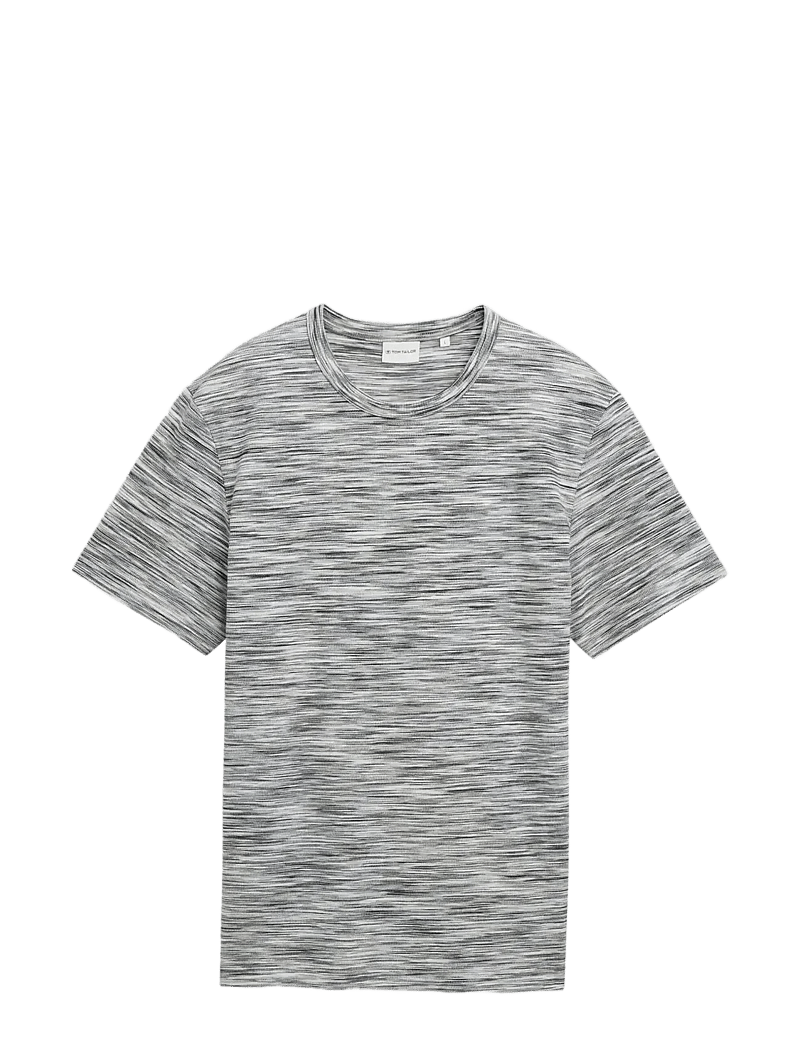 Tom Tailor - multicolored t-shirt - kurzärmelig - white green spacedye pique - 1