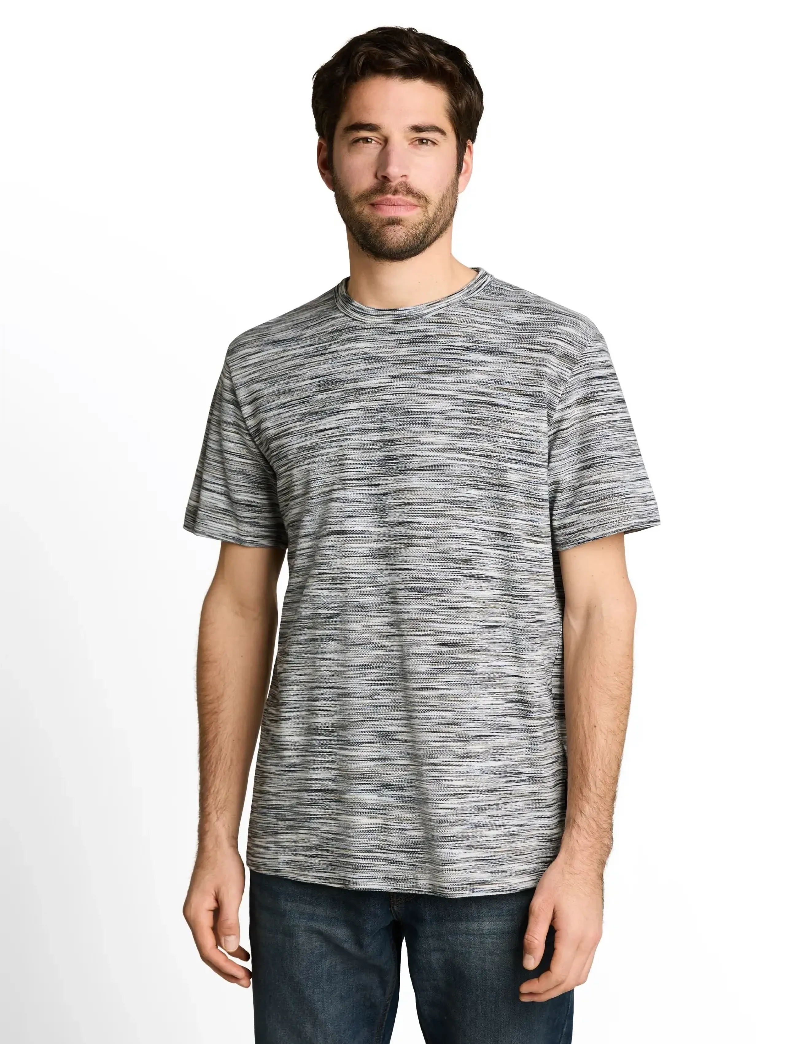 Tom Tailor - multicolored t-shirt - kurzärmelig - white green spacedye pique - 3