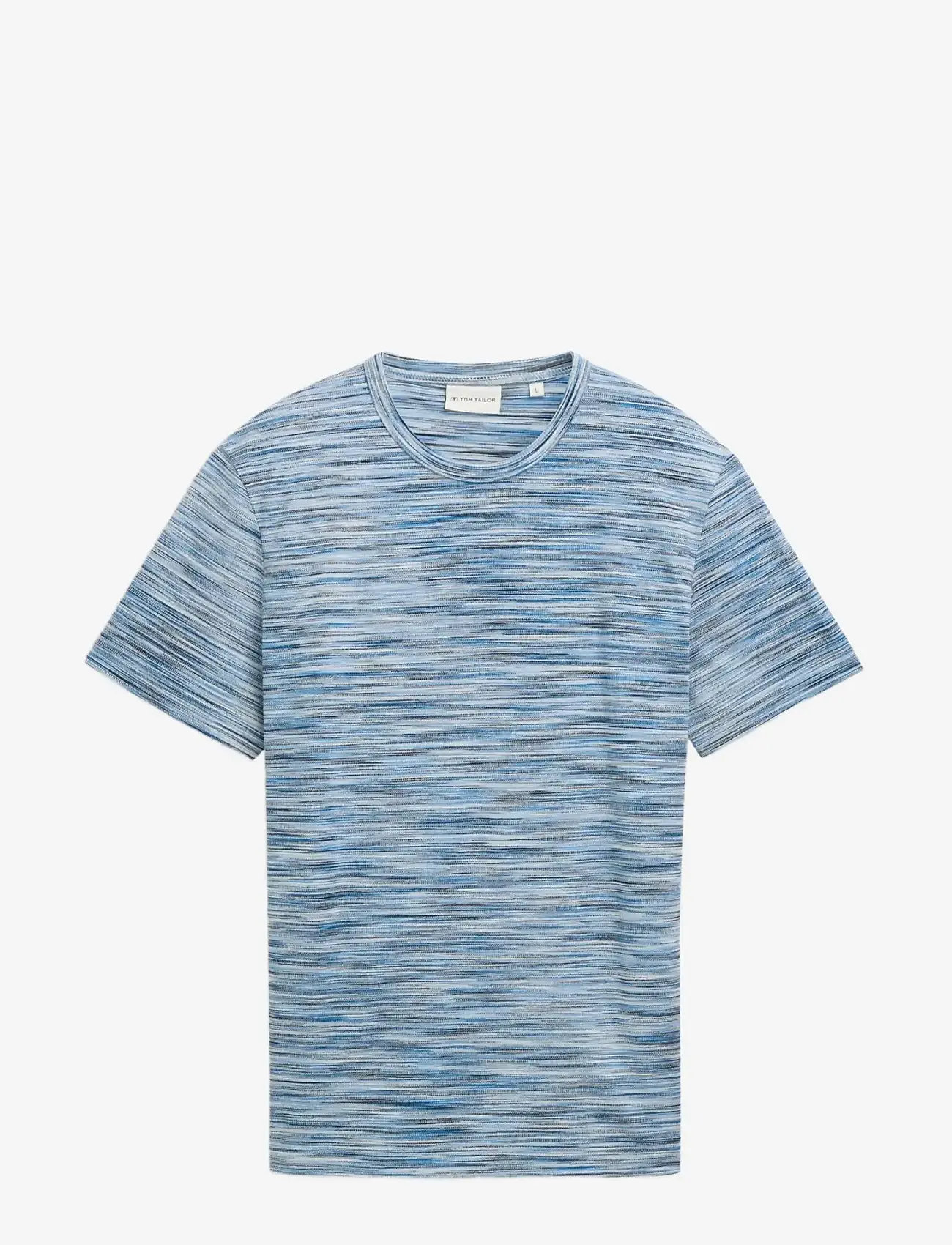 Tom Tailor - multicolored t-shirt - kortærmede t-shirts - blue white spacedye pique - 1